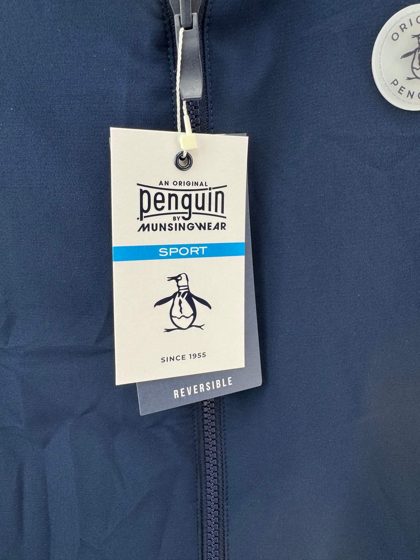 Original Penguin Golf Gilet Mixed Media Reversible UK Small /Navy /25255