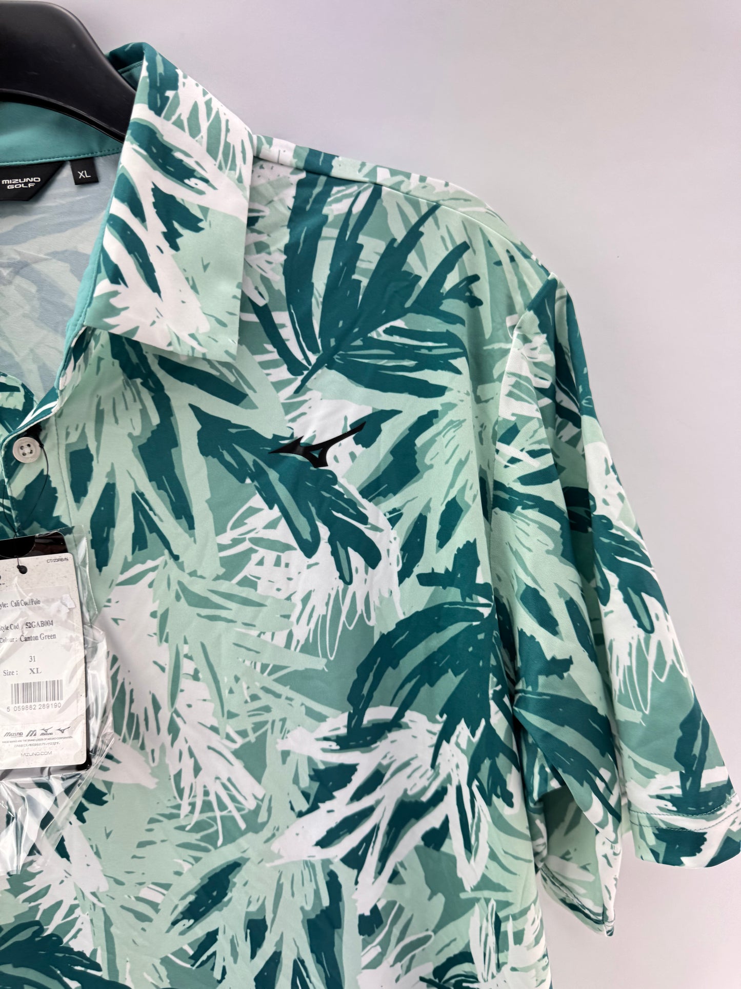Mizuno Golf Polo Shirt Mens Cali Cool /Green /UK XL /New /25263