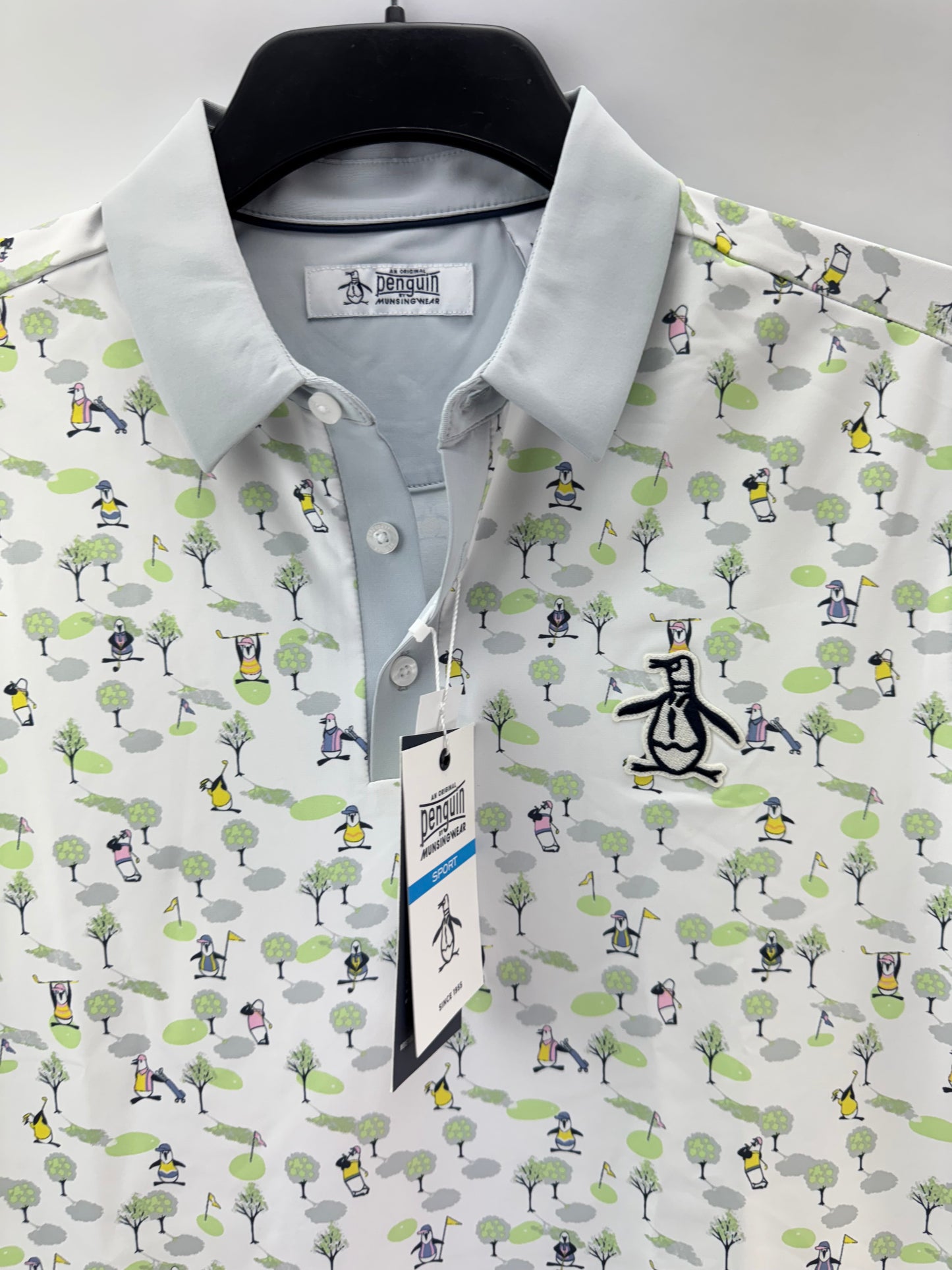 Original Penguin Golf Polo Pete N The Course Print UK M /New /24631