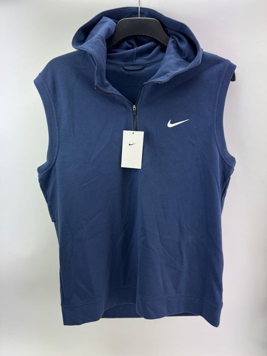 Nike Tour Pique Vest Hooded Pullover Gilet /Size UK Large /Navy /New /24053