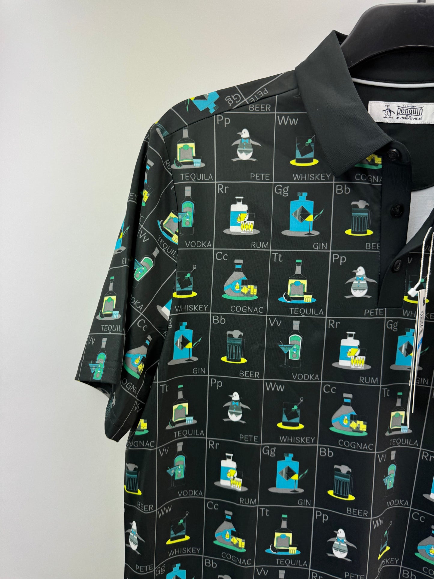 Penguin Golf Polo Penguin Pete Flash Print UK Medium /New /25269