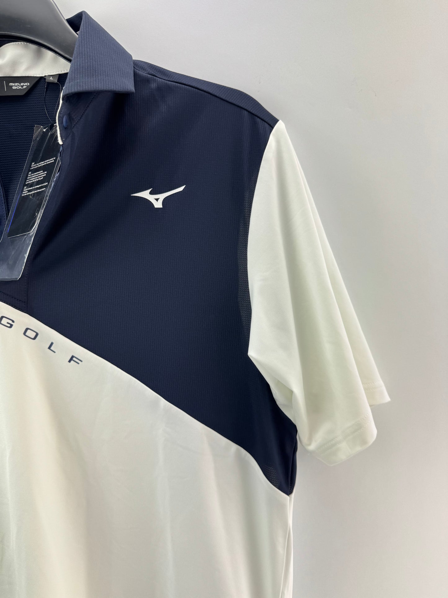 Mizuno Golf Trace Polo Shirt UK Extra Large /Navy/White /New /23423