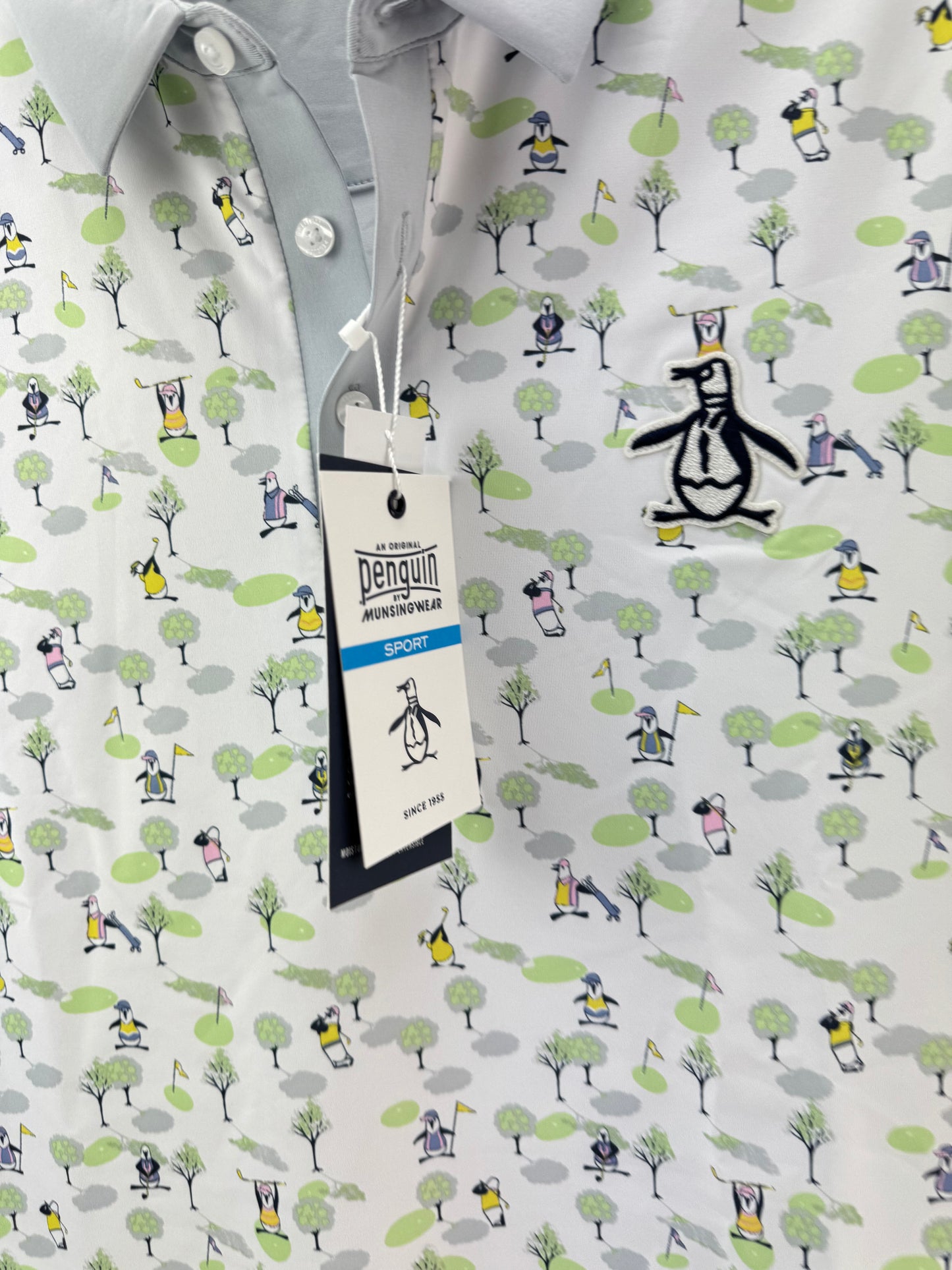 Original Penguin Golf Polo Pete N The Course Print UK M /New /24631