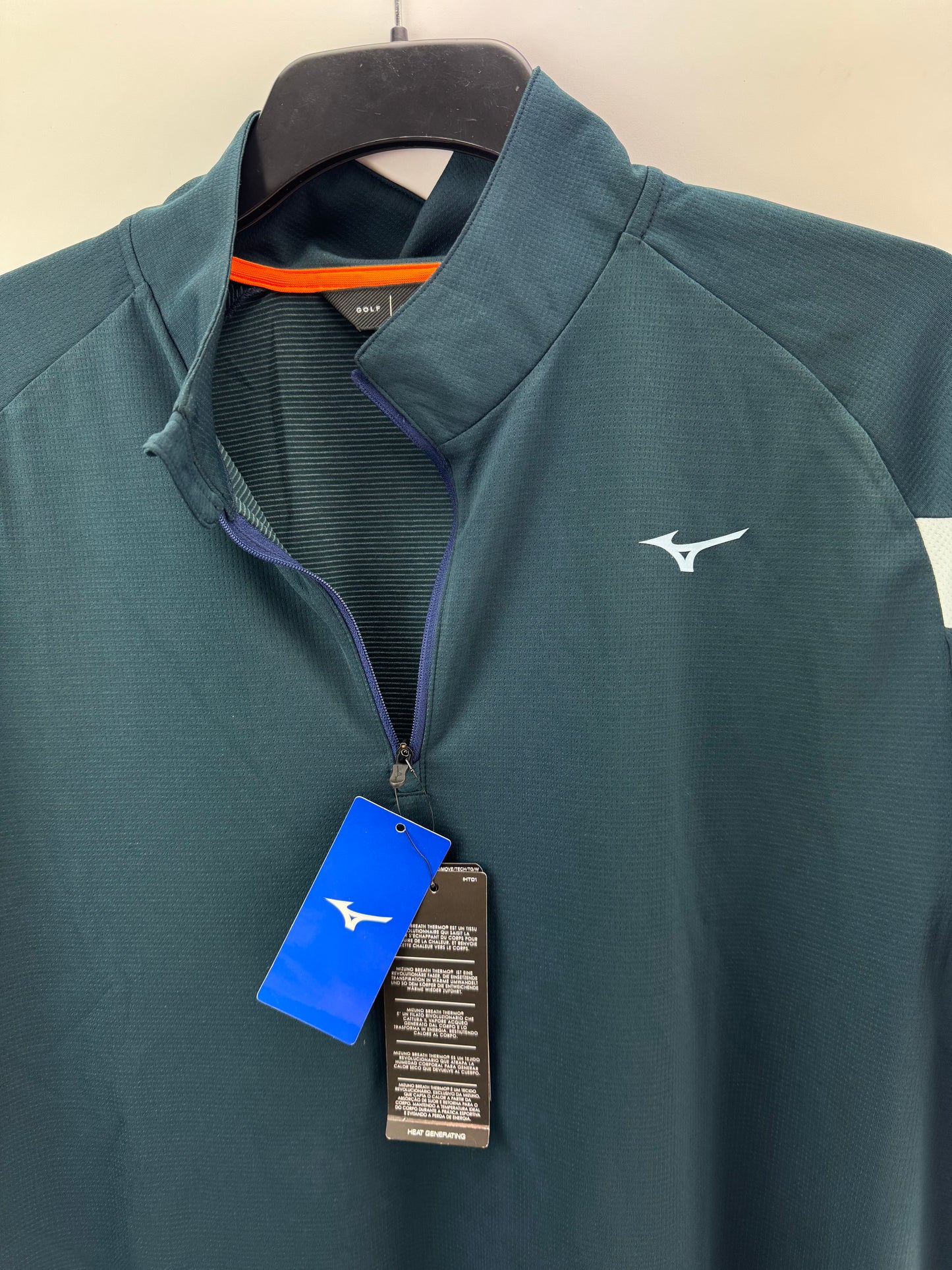 Mizuno Golf 1/4 Zip Pullover Drop Thermal /Navy /UK XXL /New /23710