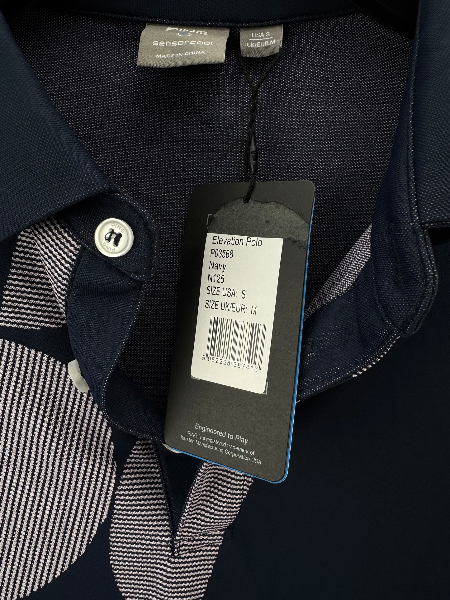 Ping Golf Mens Polo Shirt Elevation /Navy /UK Medium /New /22314