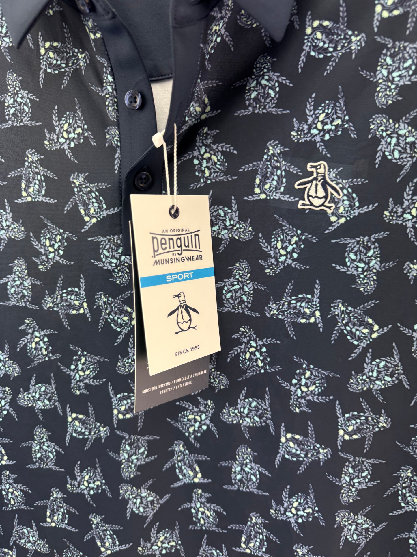 Penguin Golf Polo Penguin Pete Floral UK Medium /Navy /New /25629