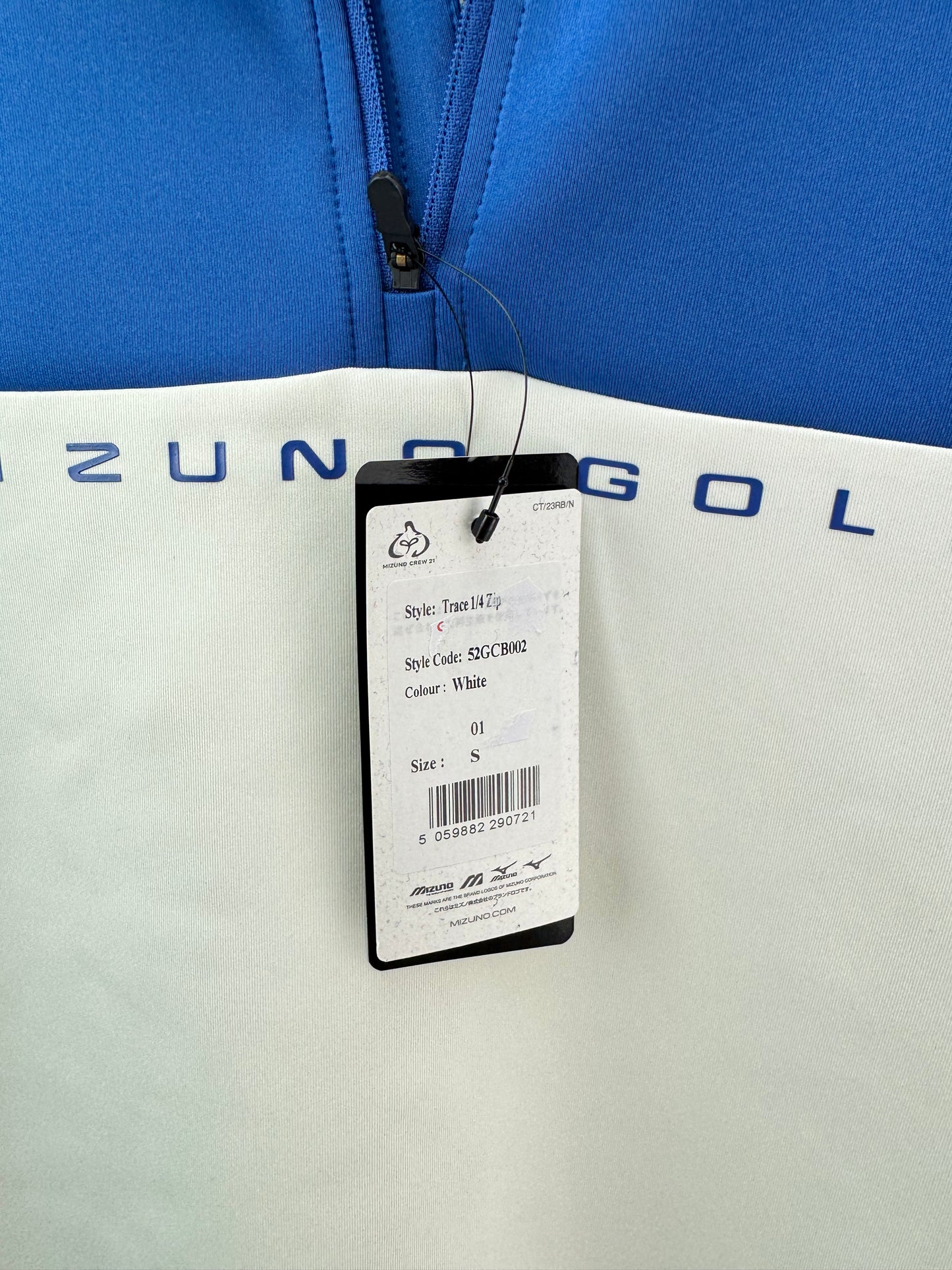 Mizuno Golf 1/4 Zip Mens Trace Pullover UK Small /Blue/White /New /23284