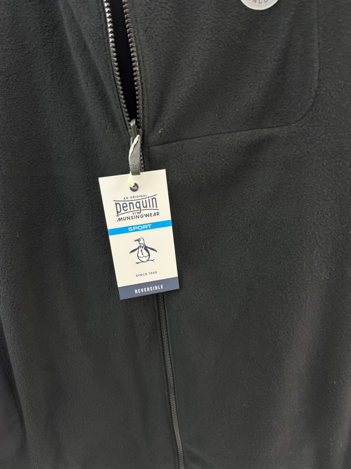 Original Penguin Golf Gilet Vest Reversible UK XXL /Fleece /Black /New /24157
