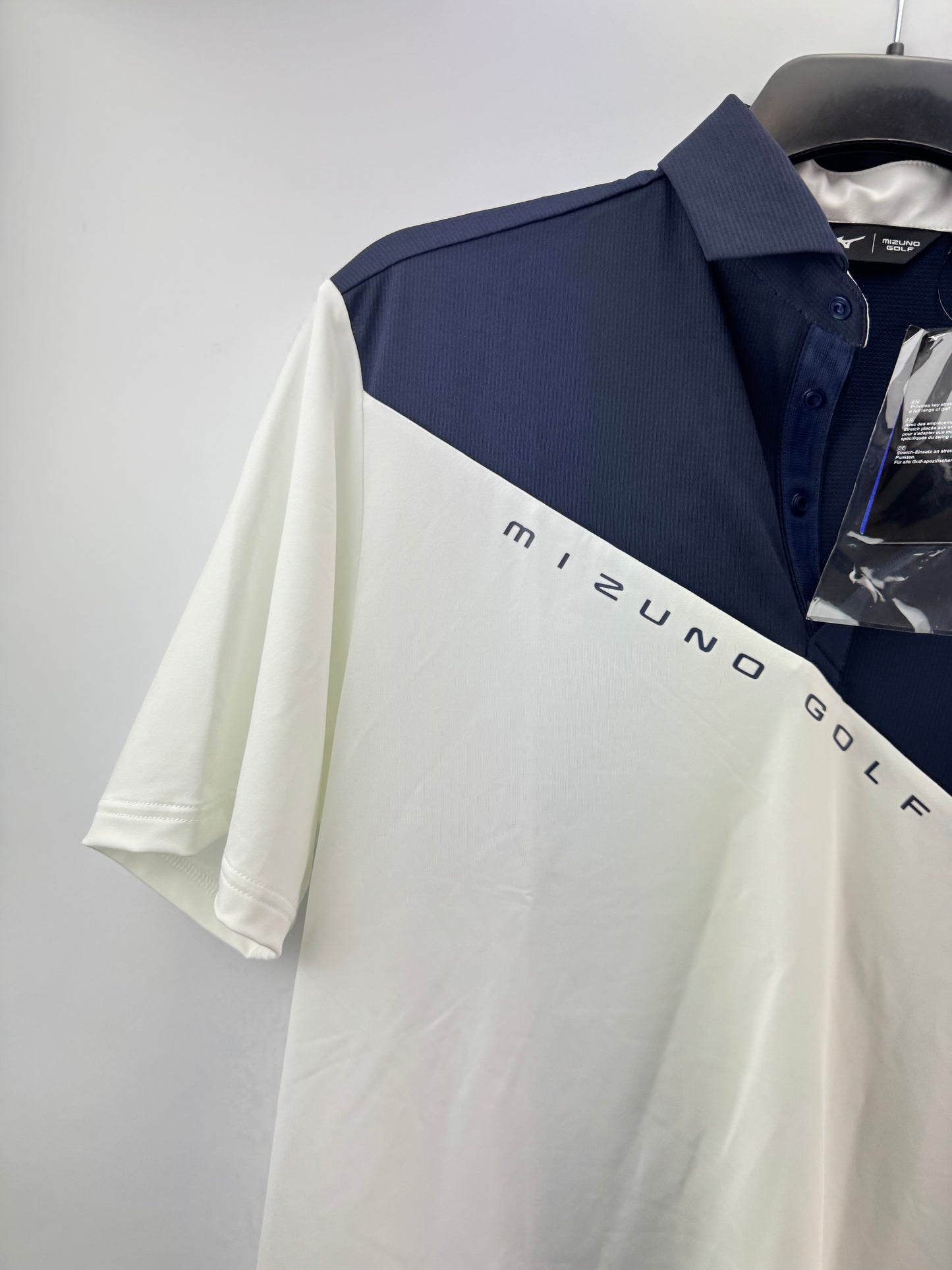 Mizuno Golf Trace Polo Shirt UK Extra Large /Navy/White /New /23423