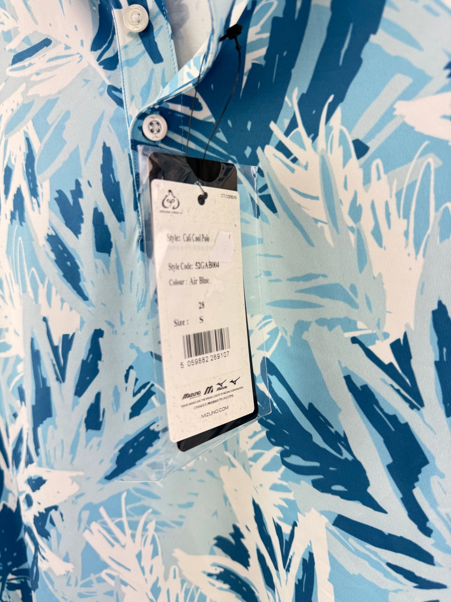Mizuno Golf Polo Shirt Mens Cali Cool /Air Blue /UK Small /New /23720
