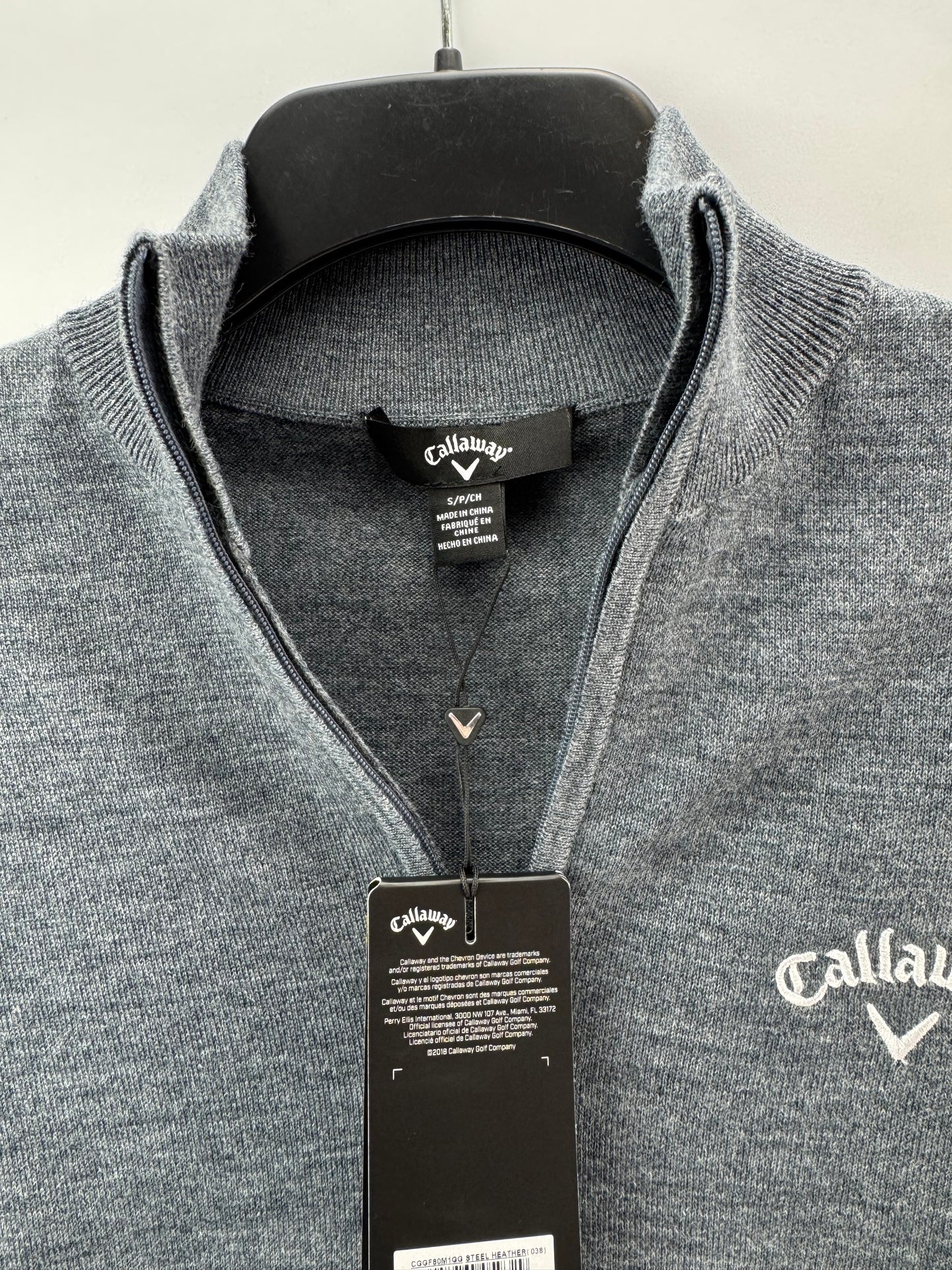 Callaway Odyssey Tour Merino Pullover 1/4 Zip UK Small /Grey /New /23860