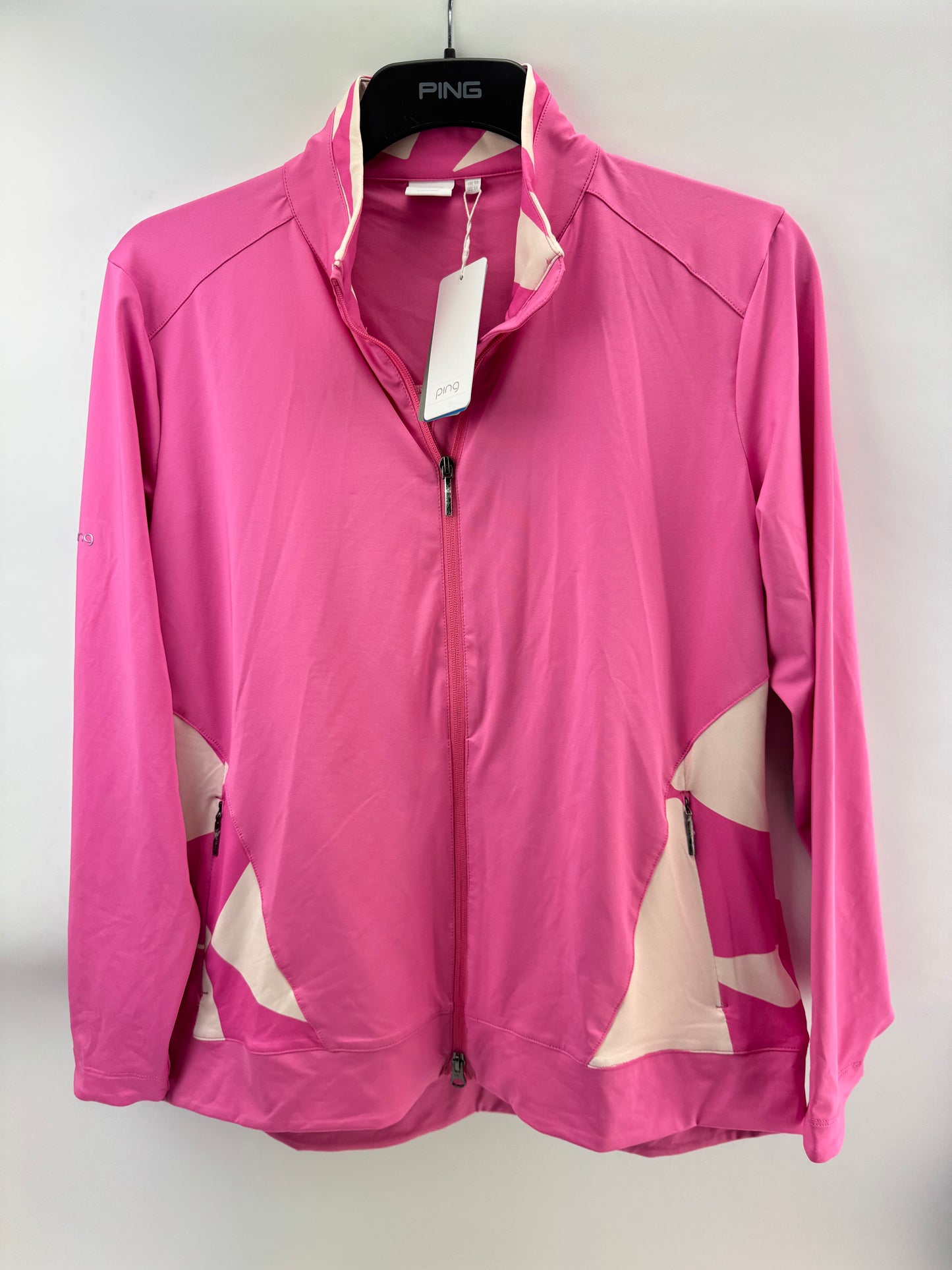 Ping Golf Womens Jacket Oria Full Zip UK 18 /Long Sleeve /Pink /New /22376