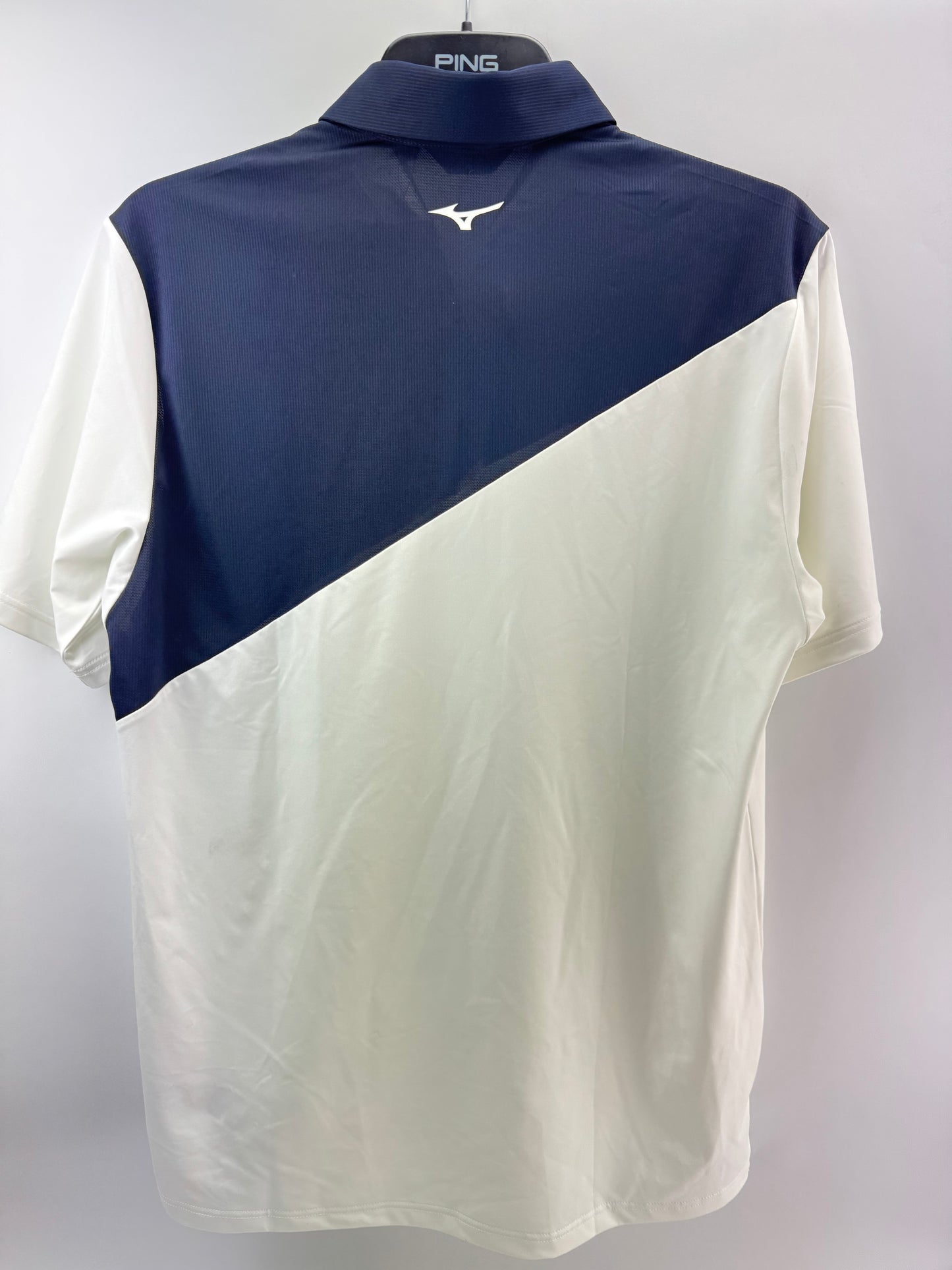 Mizuno Golf Trace Polo Shirt UK Extra Large /Navy/White /New /23423