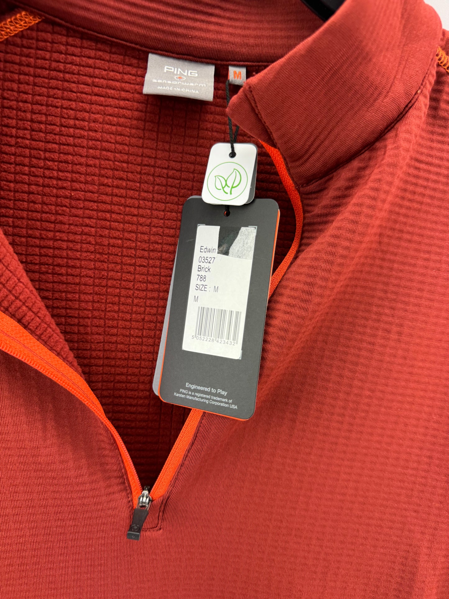 Ping Golf Edwin 1/2 Zip Pullover /Brick Red /Long Sleeve /Mens UK M /New /25209
