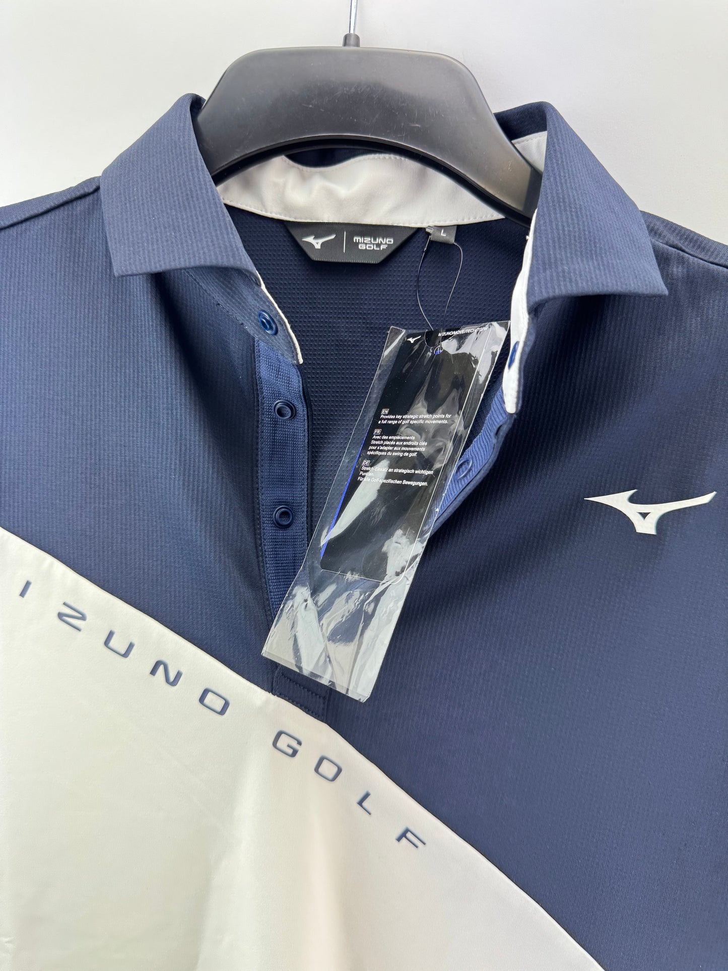 Mizuno Golf Trace Polo Shirt UK Extra Large /Navy/White /New /23423