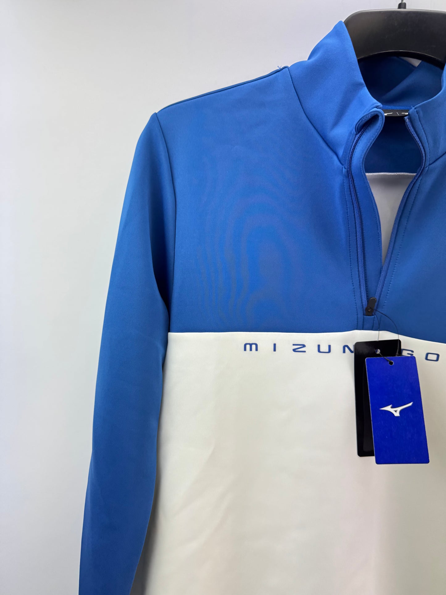 Mizuno Golf 1/4 Zip Mens Trace Pullover UK Small /Blue/White /New /23284
