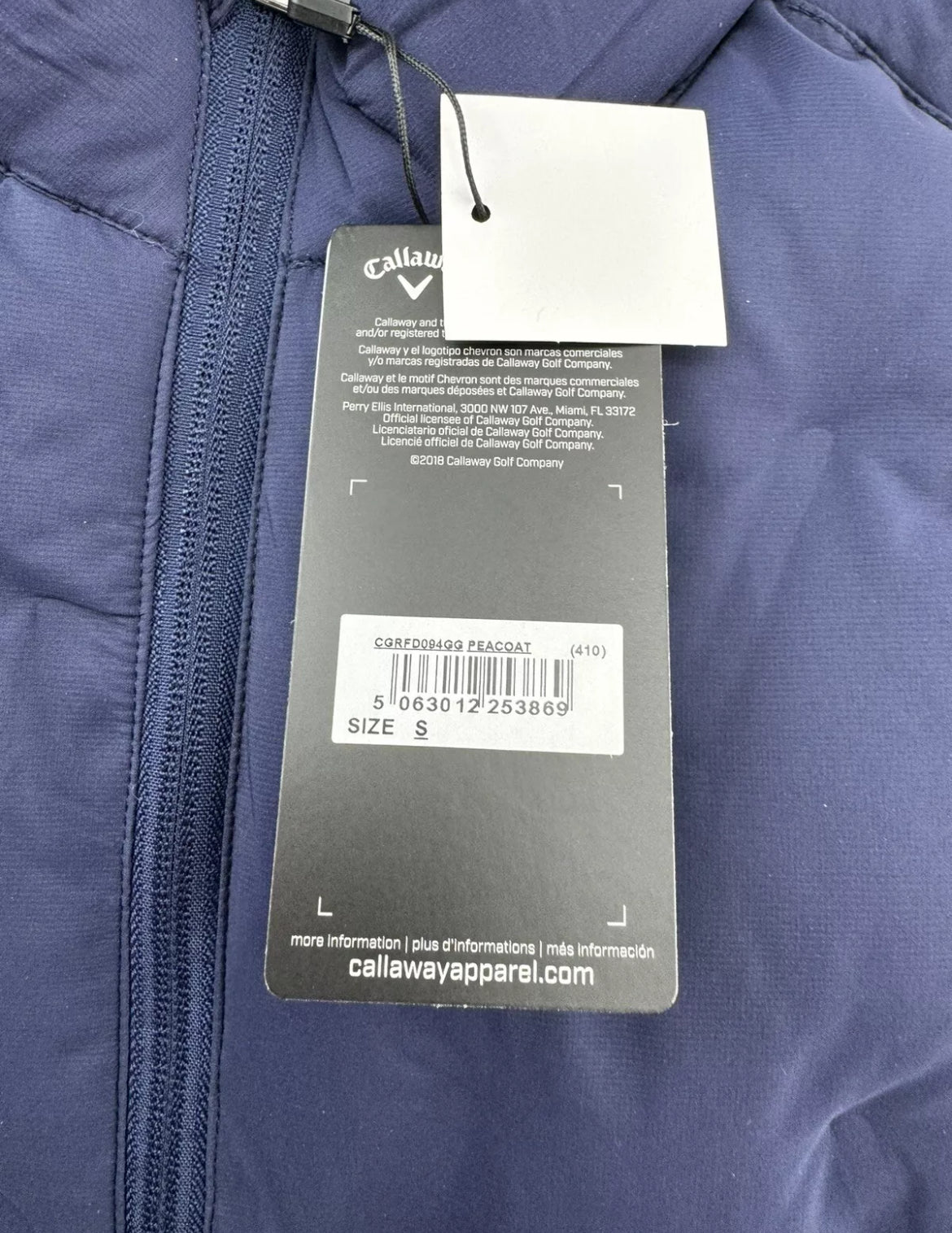 Callaway Thermal Puffer Jacket Welded Chev 2024 /Navy /Mens UK S /New /19863