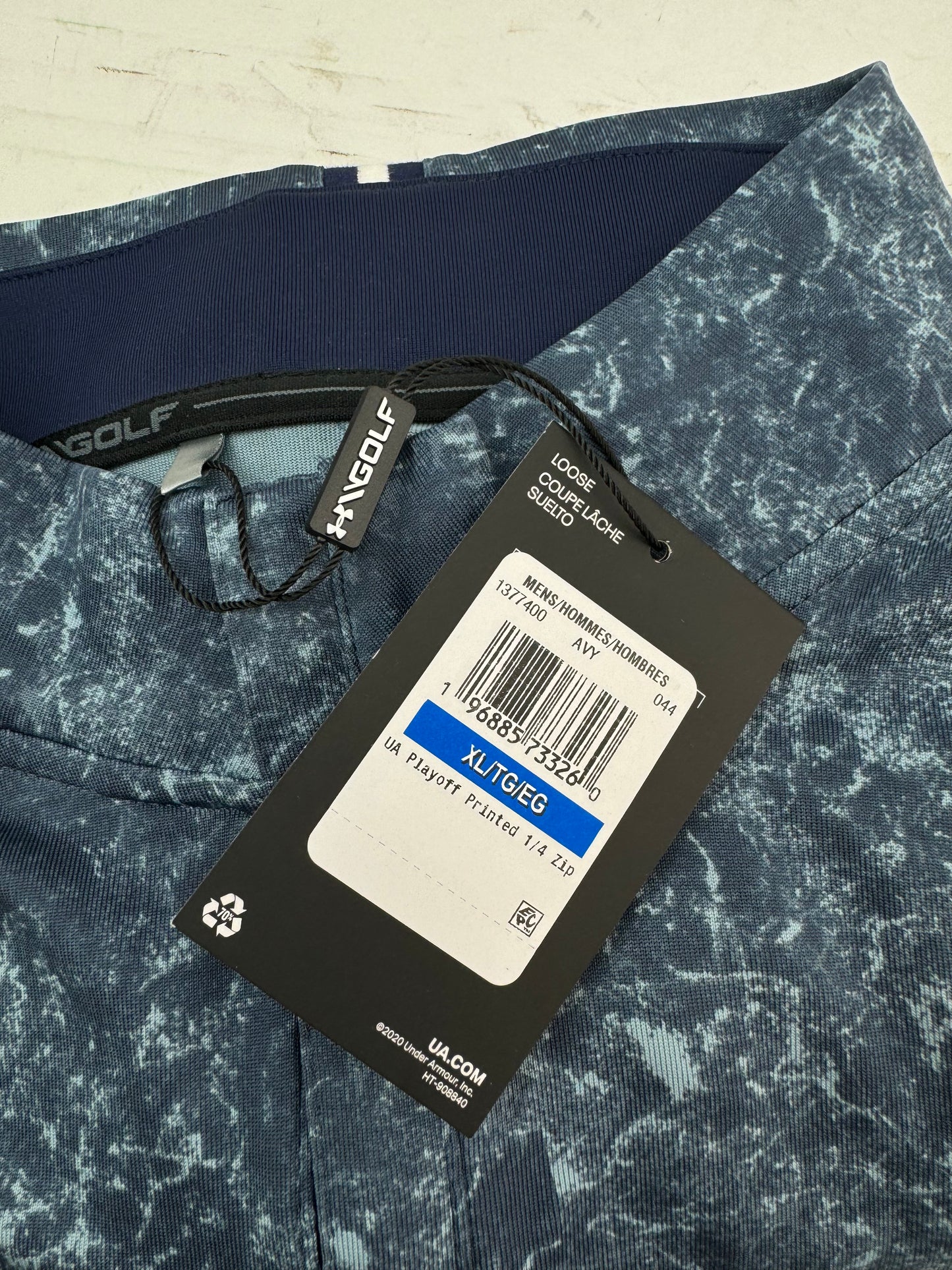 Under Playoff Printed 1/4 Zip Pullover Golf UK XL /Loose Fit /New /19975