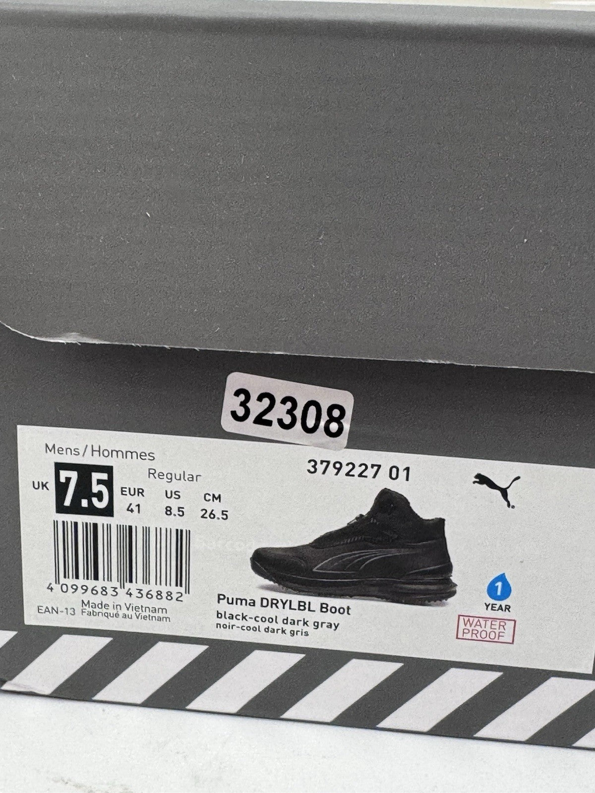 Puma DRYLBL Boot Mens Golf Shoes Size UK 7.5 Black Dark Grey Waterproof/3207410