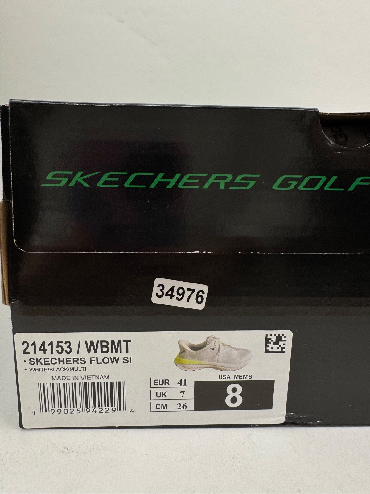 Skechers Flow Slip Ins Mens Golf Shoes UK 7 Waterproof White/Yellow/3497611