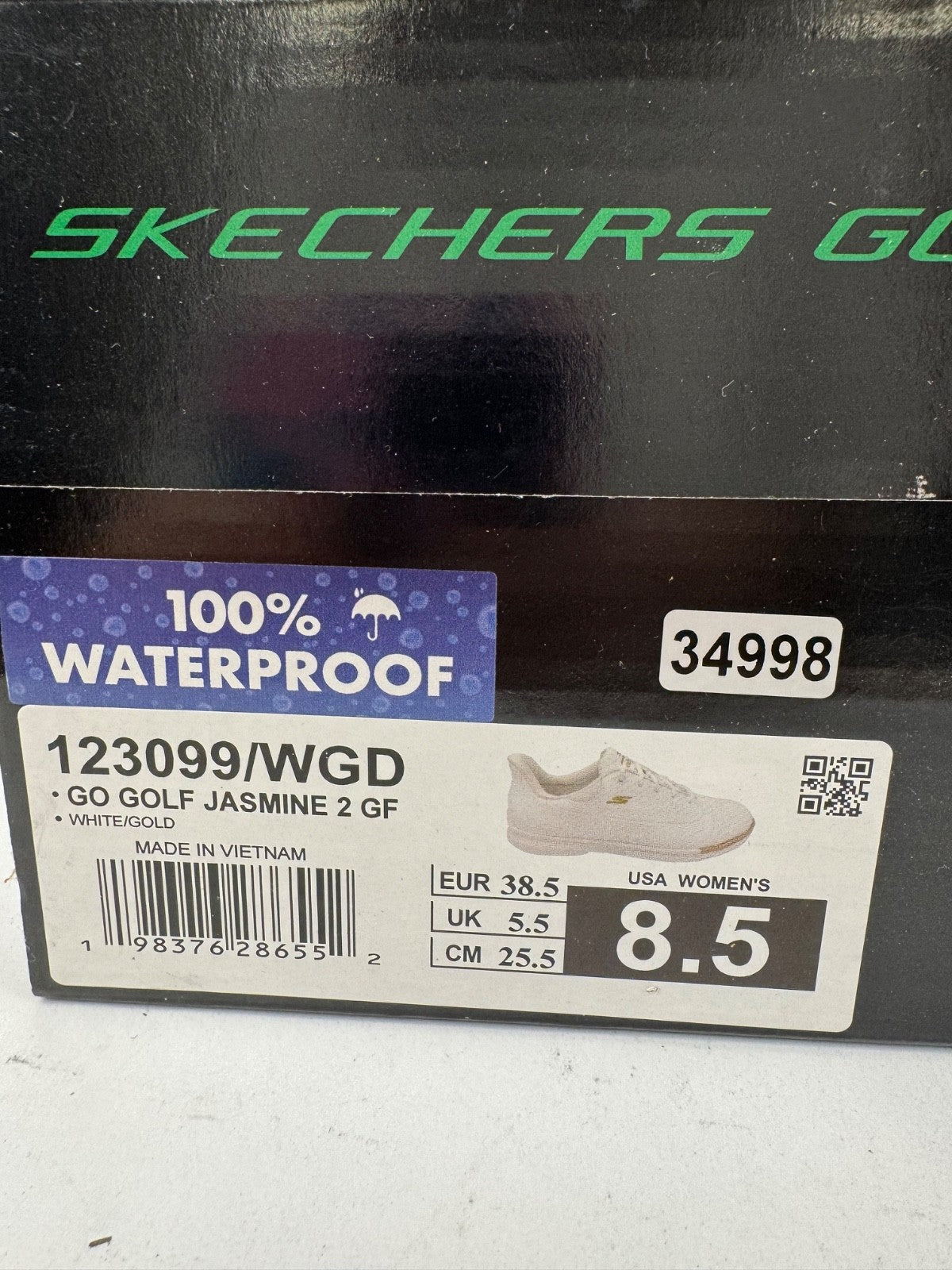Skechers Go Golf Jasmine 2 GF Women's Size UK 5.5 White Gold Waterproof/349988