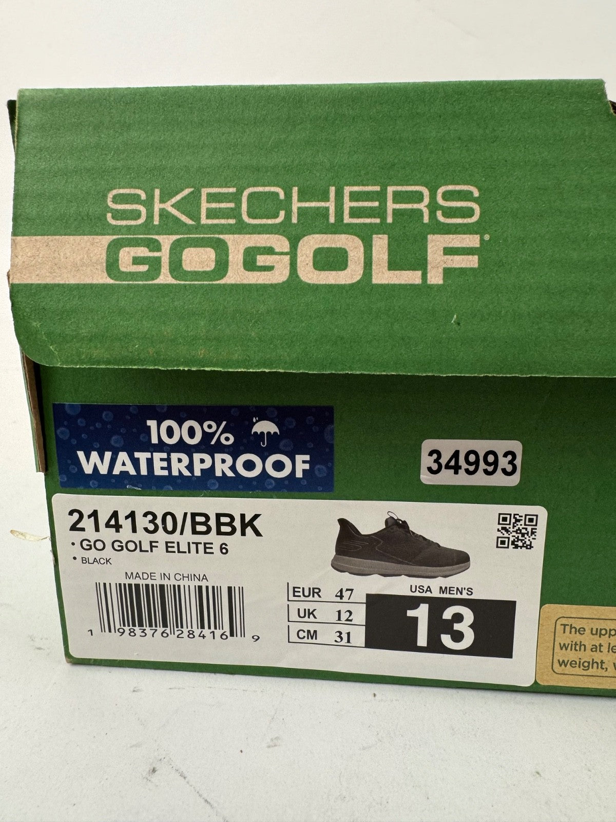 Skechers Go Golf Elite 6 Men's Golf Shoes UK Size 12 Black Waterproof /349937
