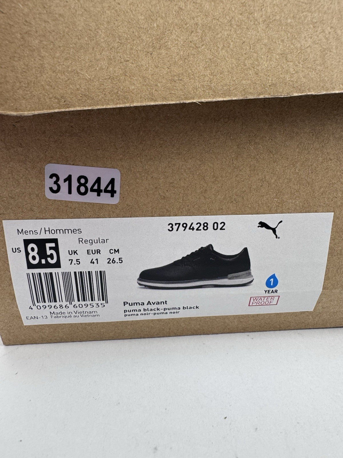 Puma Avant Golf Shoes Men's Size UK 7.5 Waterproof Black Premium/318449