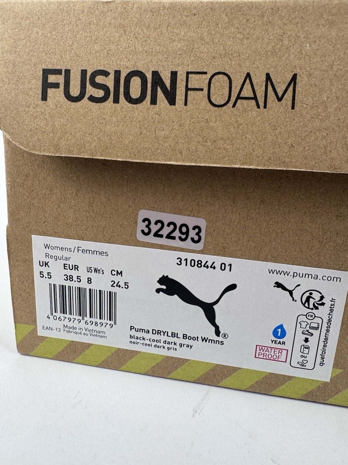 Puma DRYLBL Boot Women's Golf Shoes UK Size 5.5 Black Dark Grey Waterproof/322939