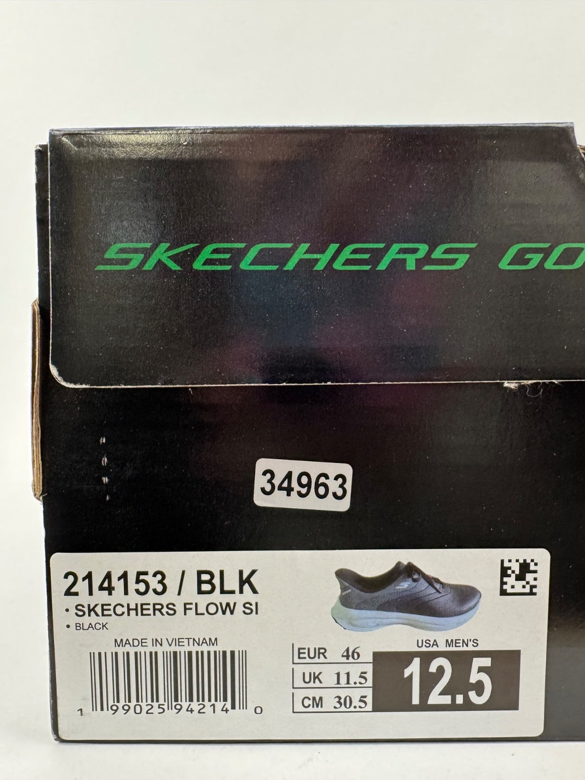 Skechers Flow Slip Ins Golf Shoes Men's UK 11.5 Black Waterproof Comfort/349639