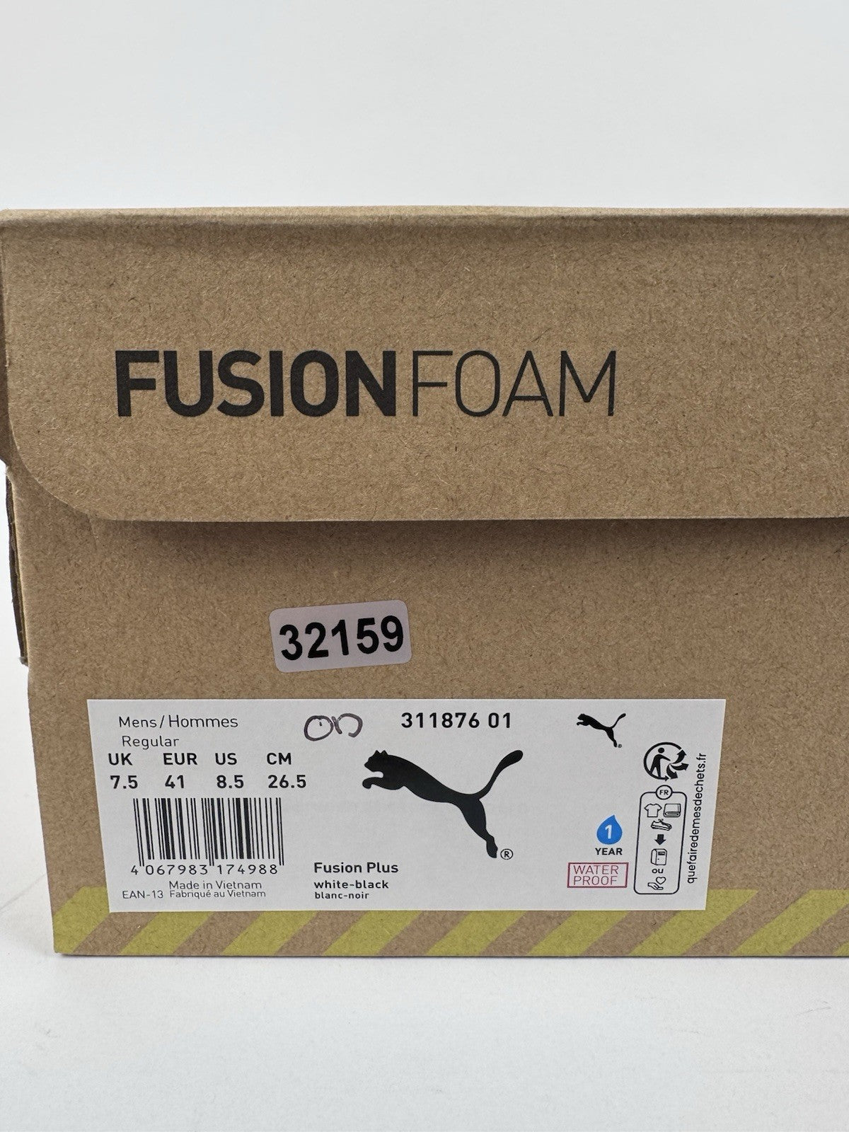 Puma Fusion Foam Fusion Plus Golf Shoes Mens Size UK 7.5 White Black/3215910
