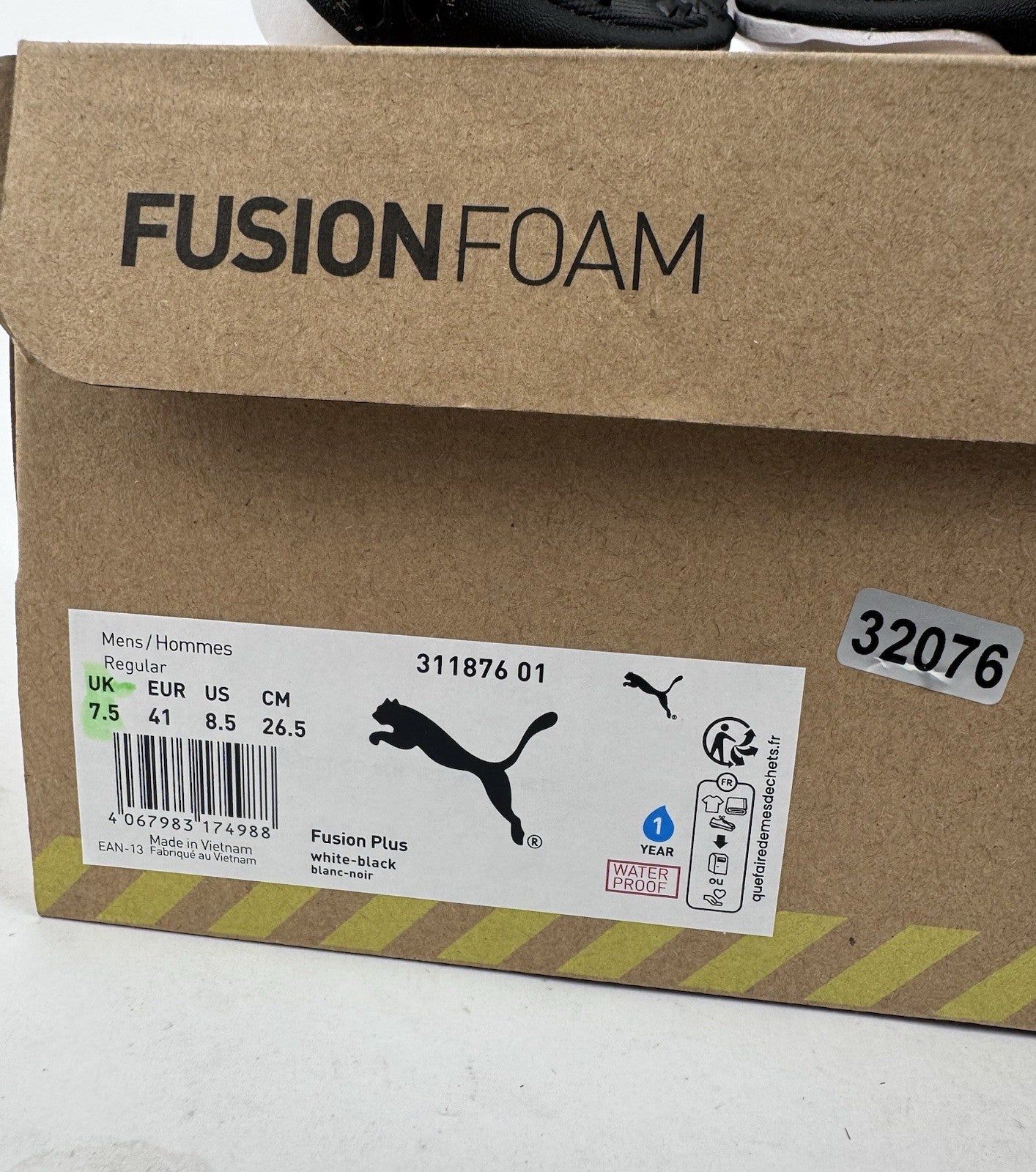 Puma Fusion Foam Fusion Plus Golf Shoes Mens Size UK 7.5 White Black/320768