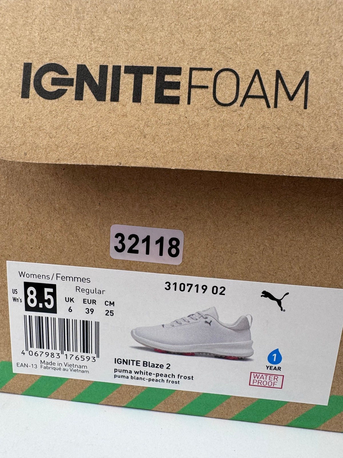 Puma Ignite Blaze 2 Golf Shoes Women's Size UK 6 White Peach Frost /321188