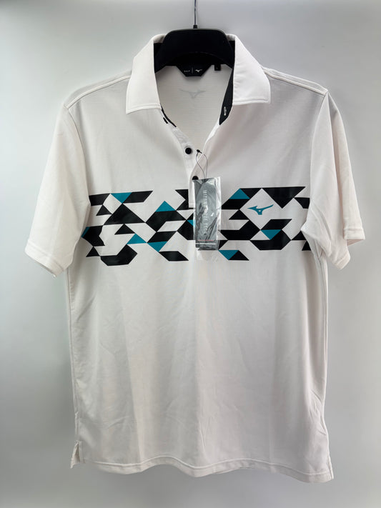Mizuno Golf Mens Polo Shirt Checker /White /UK Large /New /24231