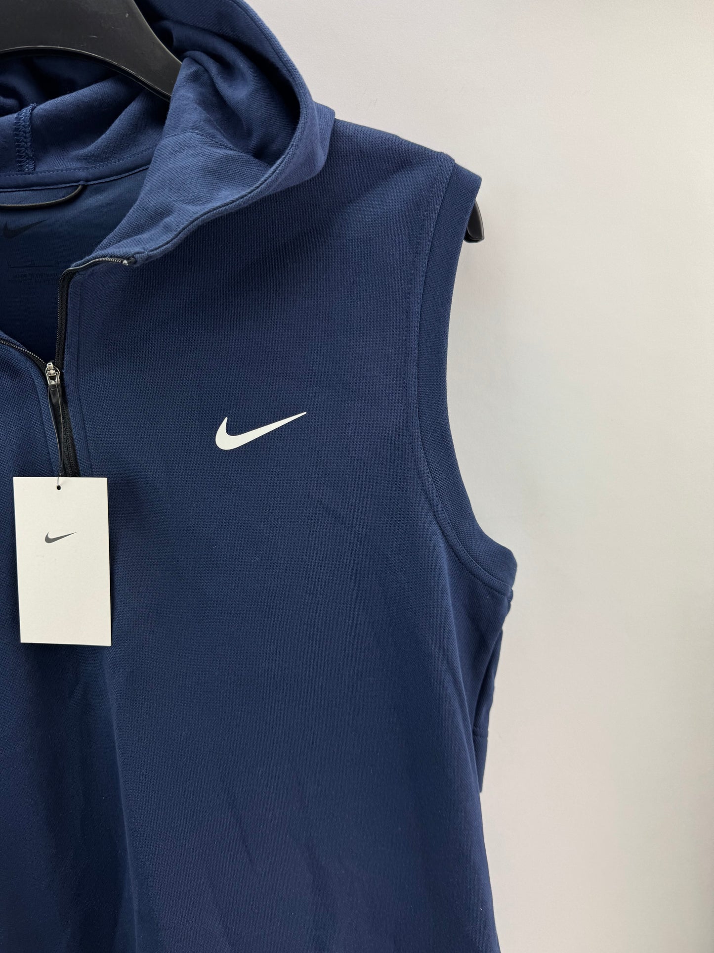 Nike Tour Pique Vest Hooded Pullover Gilet /Size UK Large /Navy /New /24053