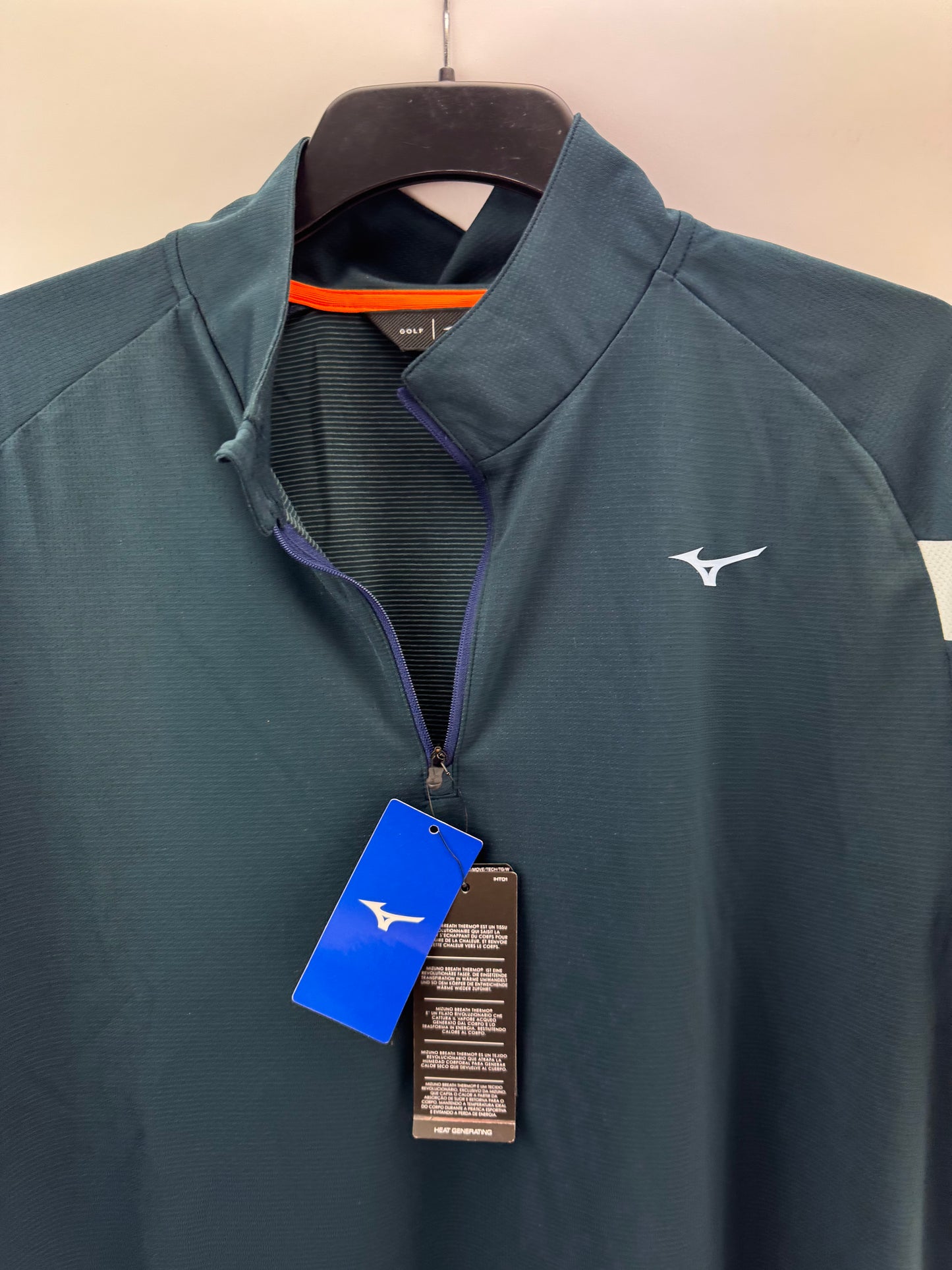 Mizuno Golf 1/4 Zip Pullover Drop Thermal /Navy /UK XXL /New /23710
