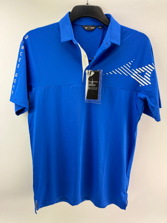 Mizuno Golf Polo Shirt Laser RB Mens UK Medium /Blue /New /23421