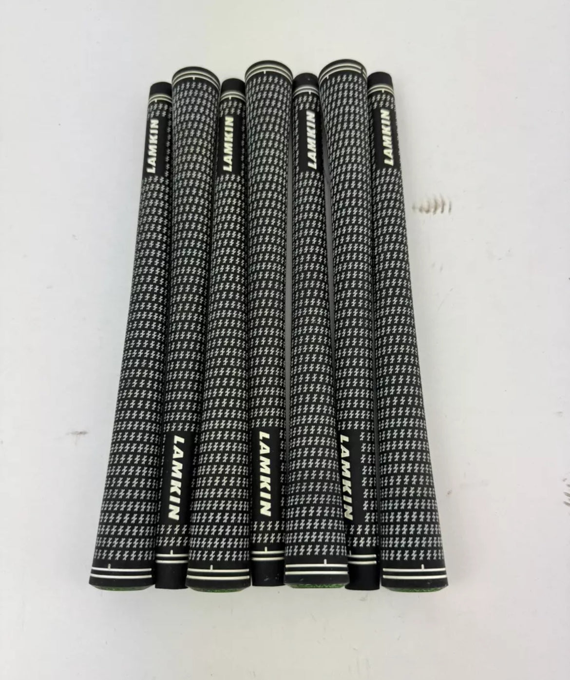 Lamkin Crossline Grips (7) Black Caps. (Postage Cost)