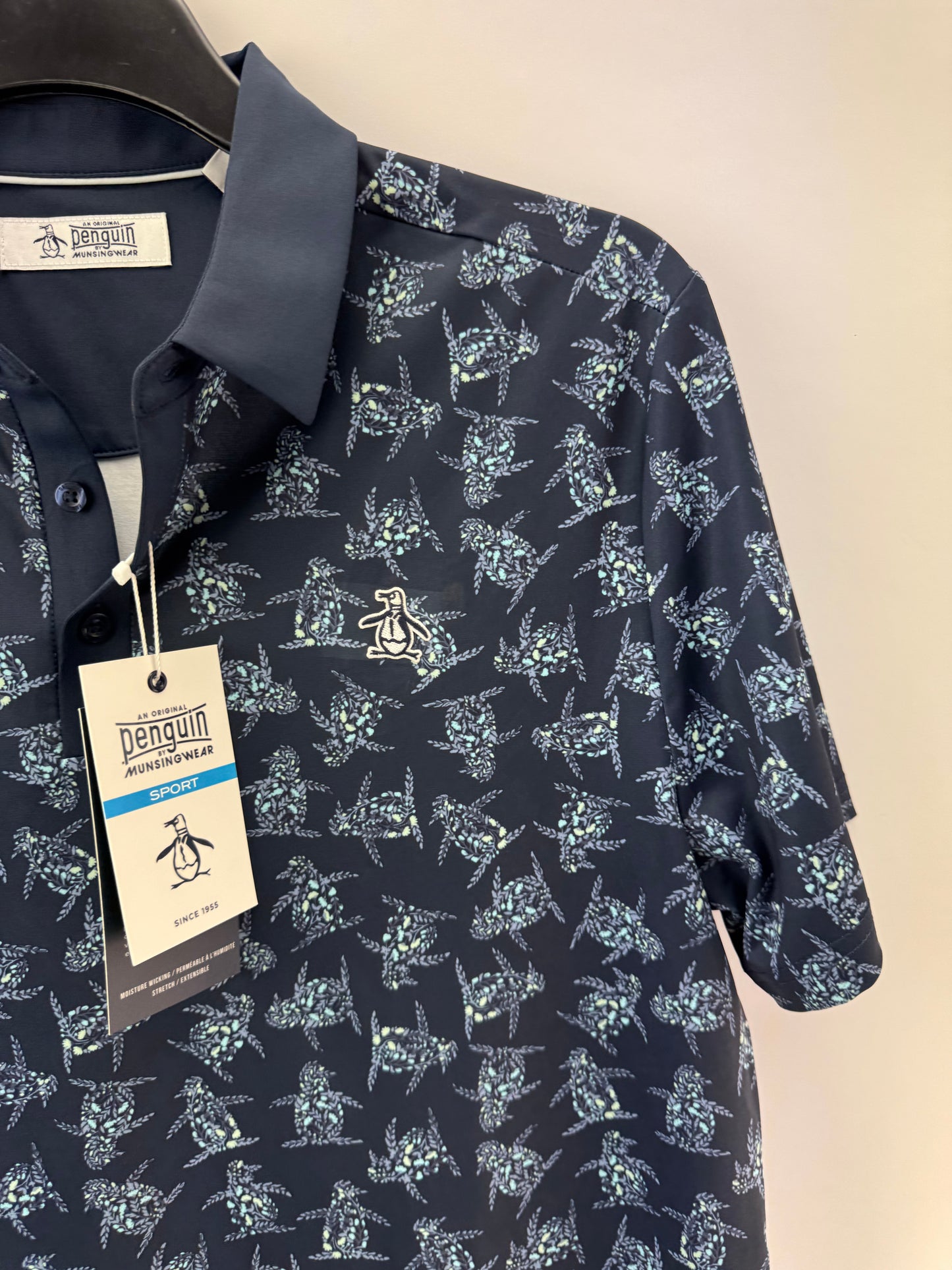Penguin Golf Polo Penguin Pete Floral UK Medium /Navy /New /25629