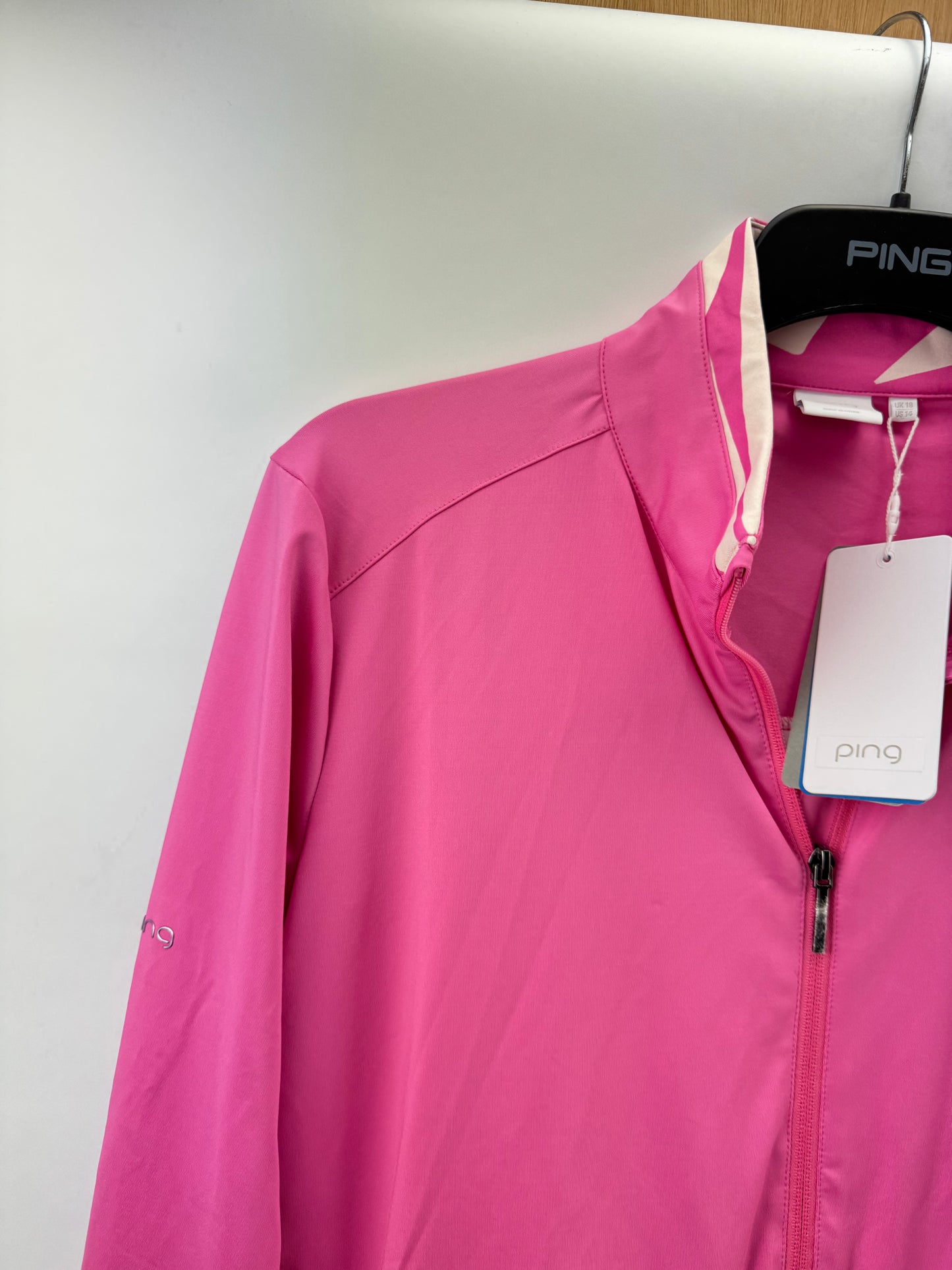 Ping Golf Womens Jacket Oria Full Zip UK 18 /Long Sleeve /Pink /New /22376