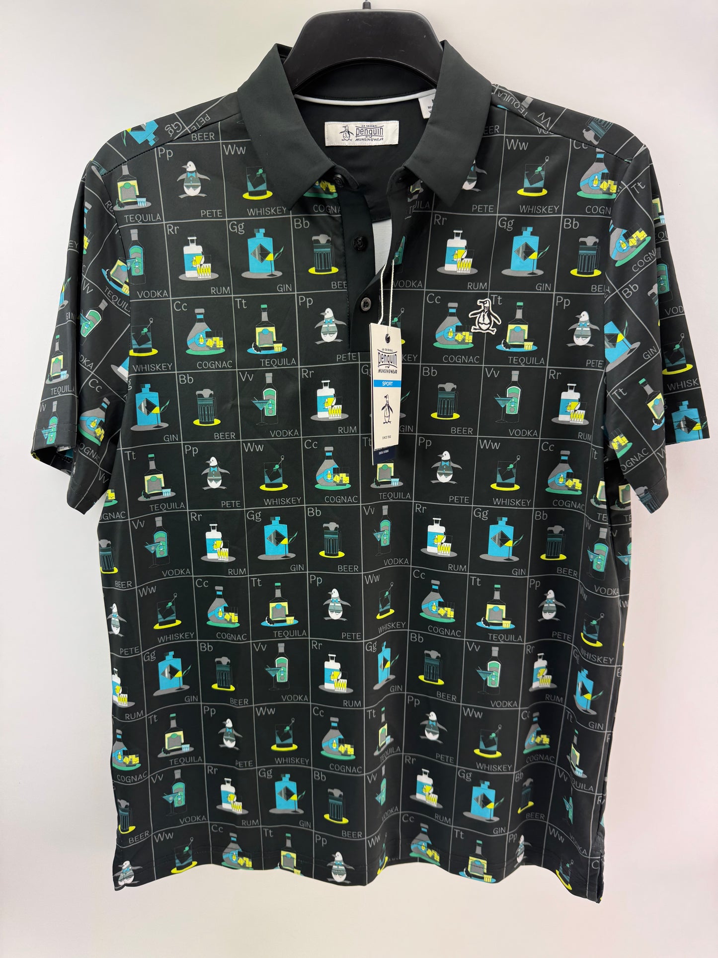 Penguin Golf Polo Penguin Pete Flash Print UK Medium /New /25269