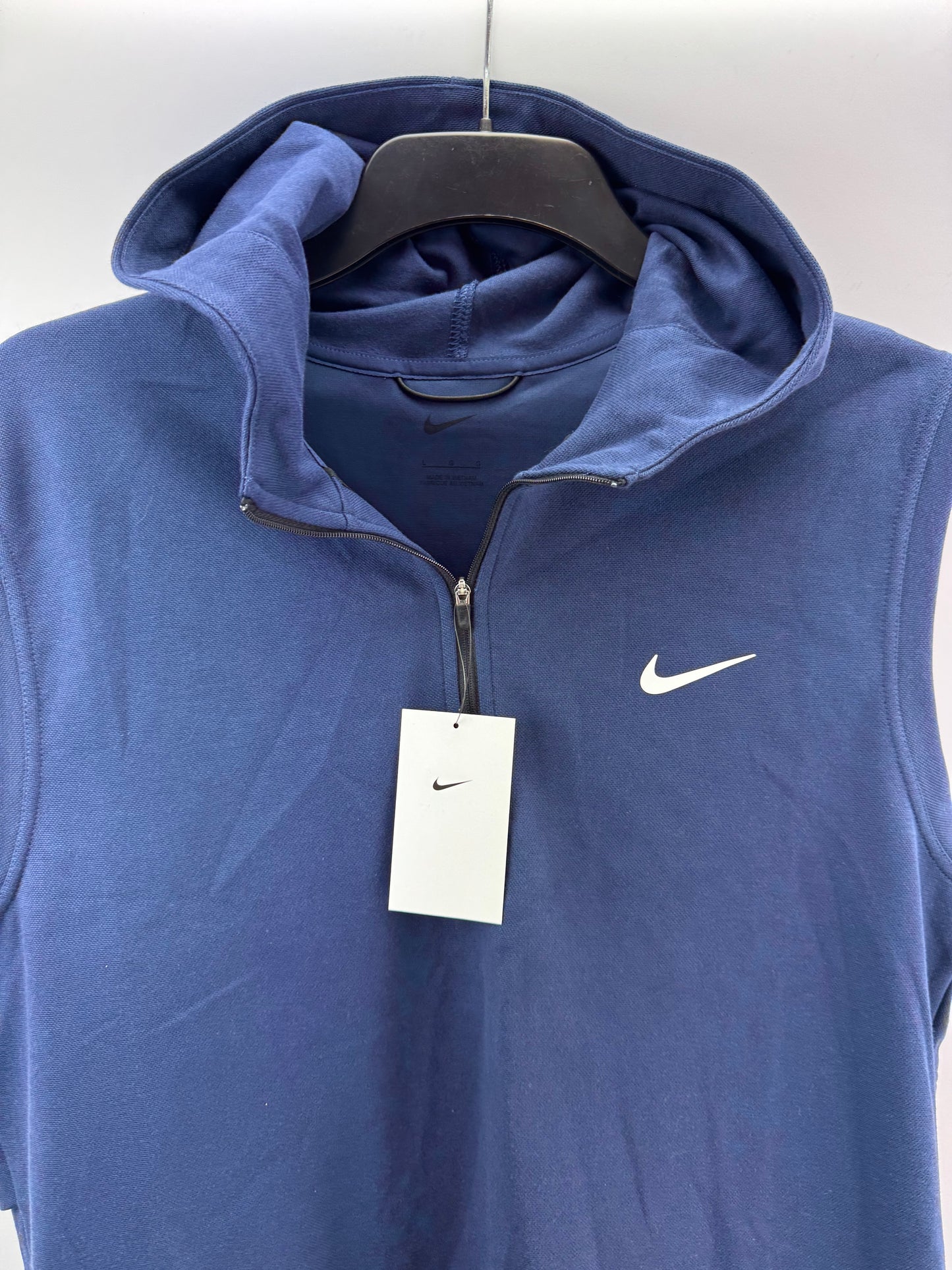 Nike Tour Pique Vest Hooded Pullover Gilet /Size UK Large /Navy /New /24053