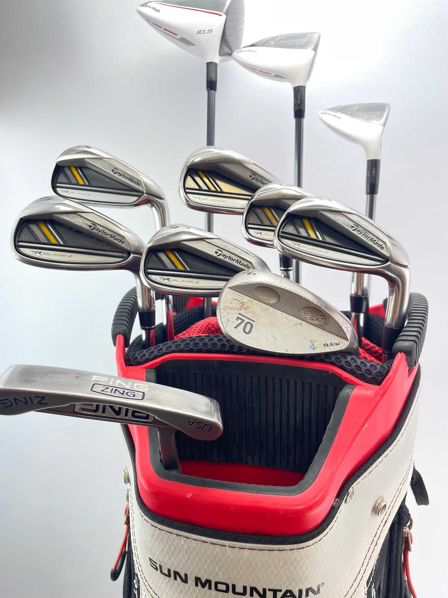 Taylormade Golf Package Set 11 Clubs Regular Flex /New Grips /Cart Bag /27341