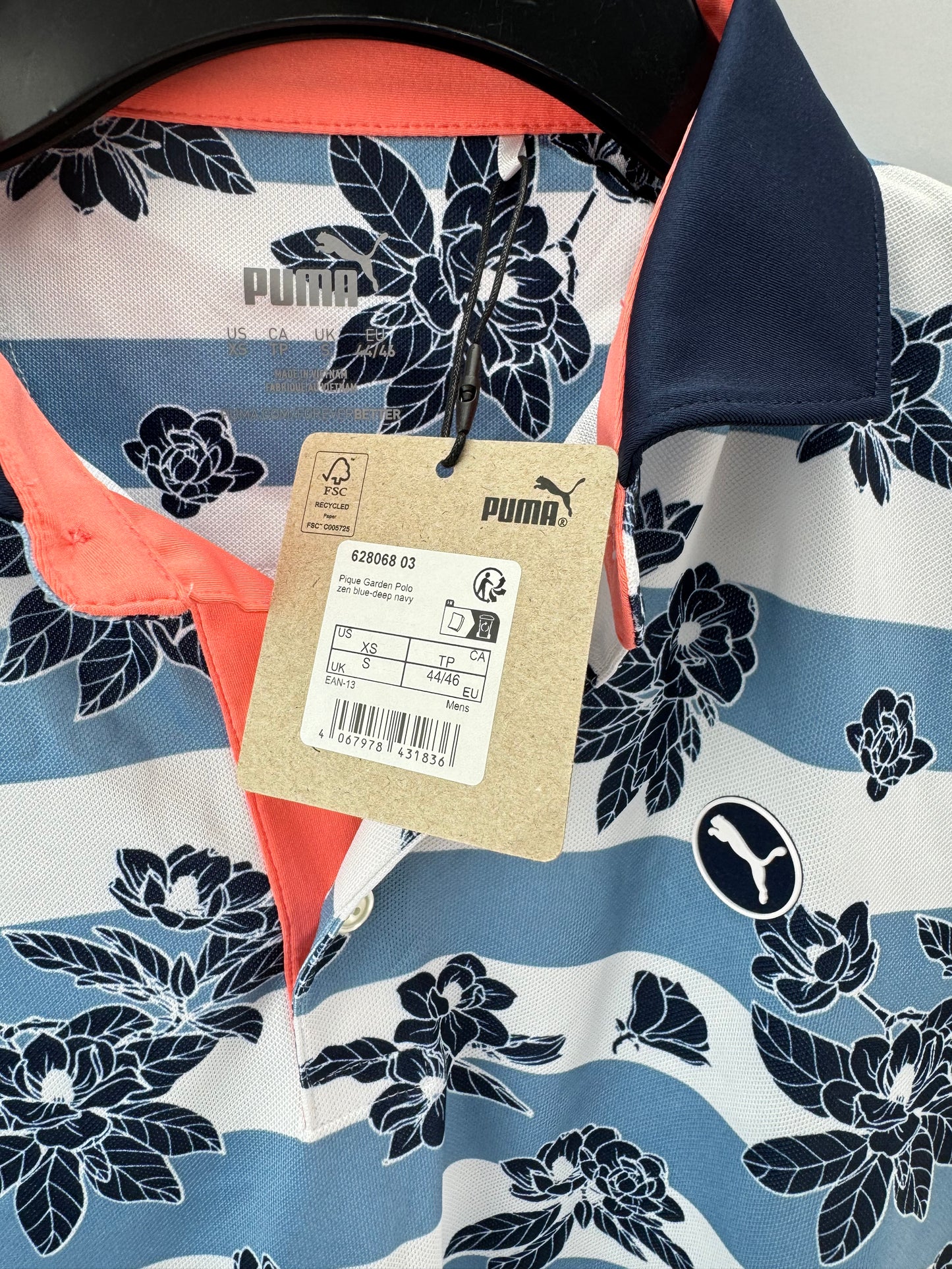 Puma Golf Polo Pique Garden Men’s Size UK Small/Blue/Navy /New /24638