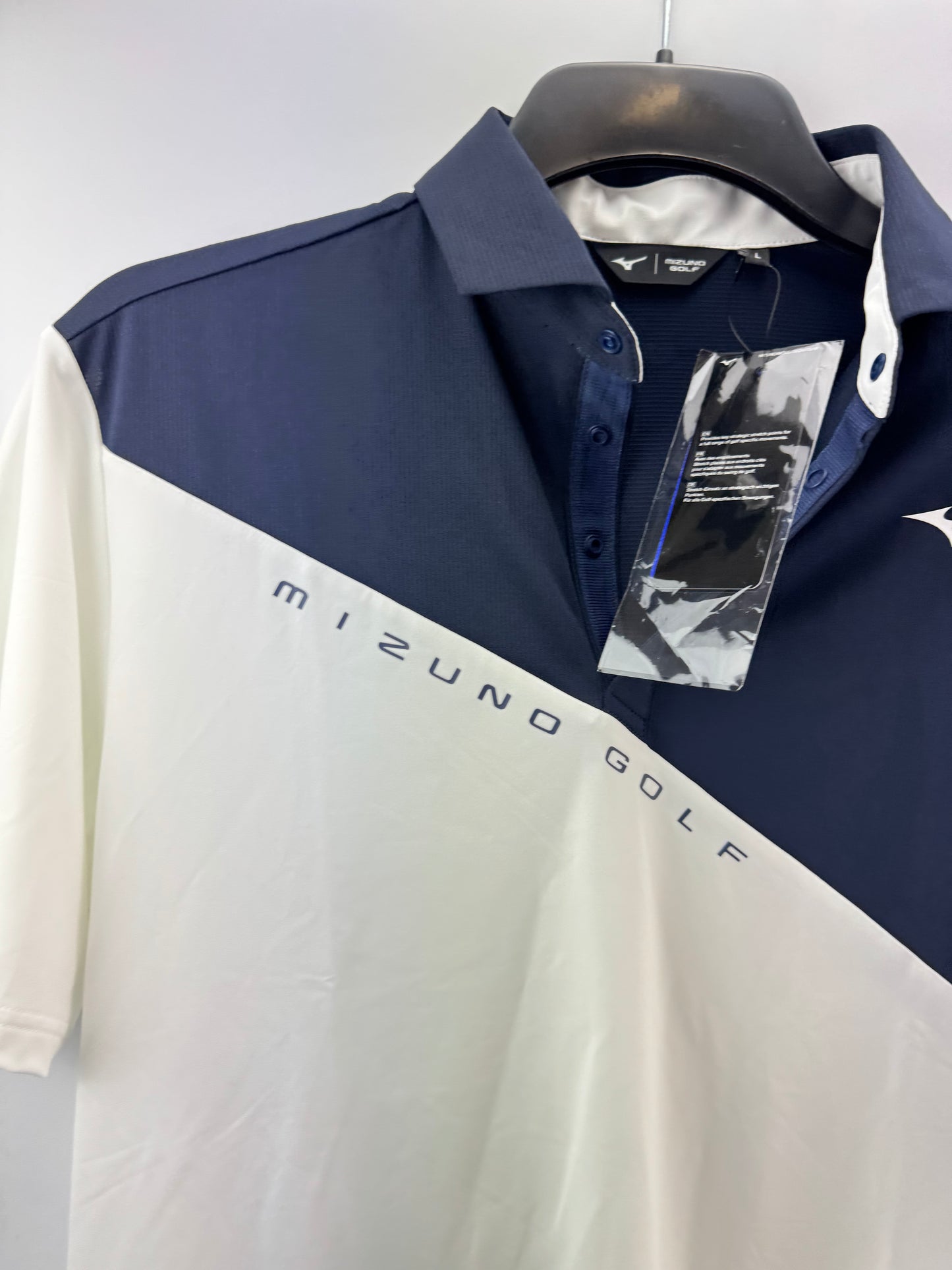 Mizuno Golf Trace Polo Shirt UK Extra Large /Navy/White /New /23423