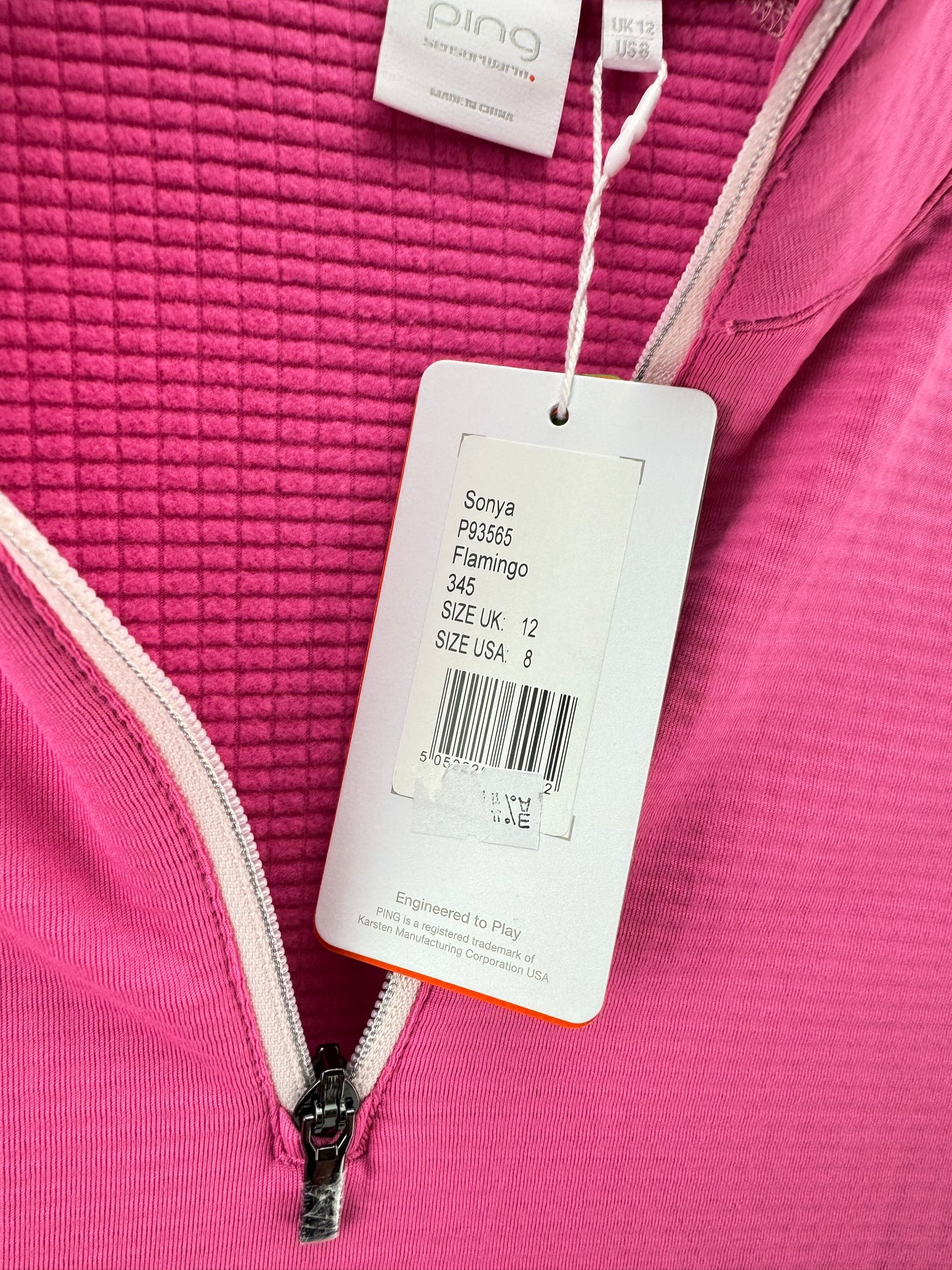 Ping Golf Women’s Pullover Midlayer Sonya 1/2 Zip UK 12 /Pink /New /22190