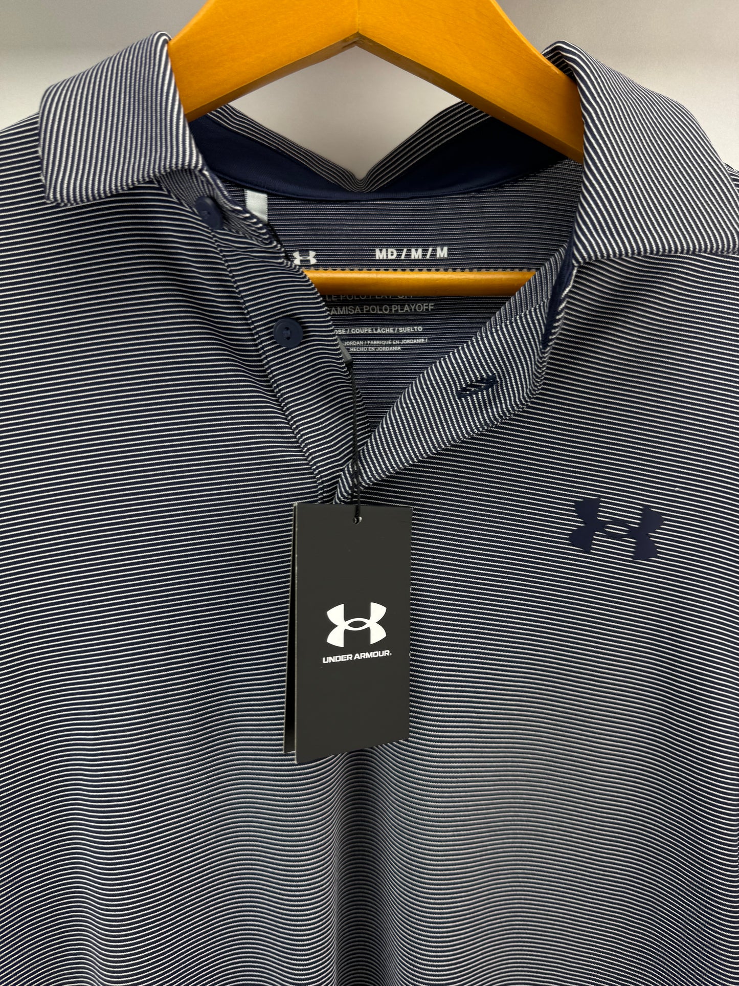 Under Armour Playoff 3.0 Stripe Men’s Polo Shirt Printed /UK M /Loose Fit /19977