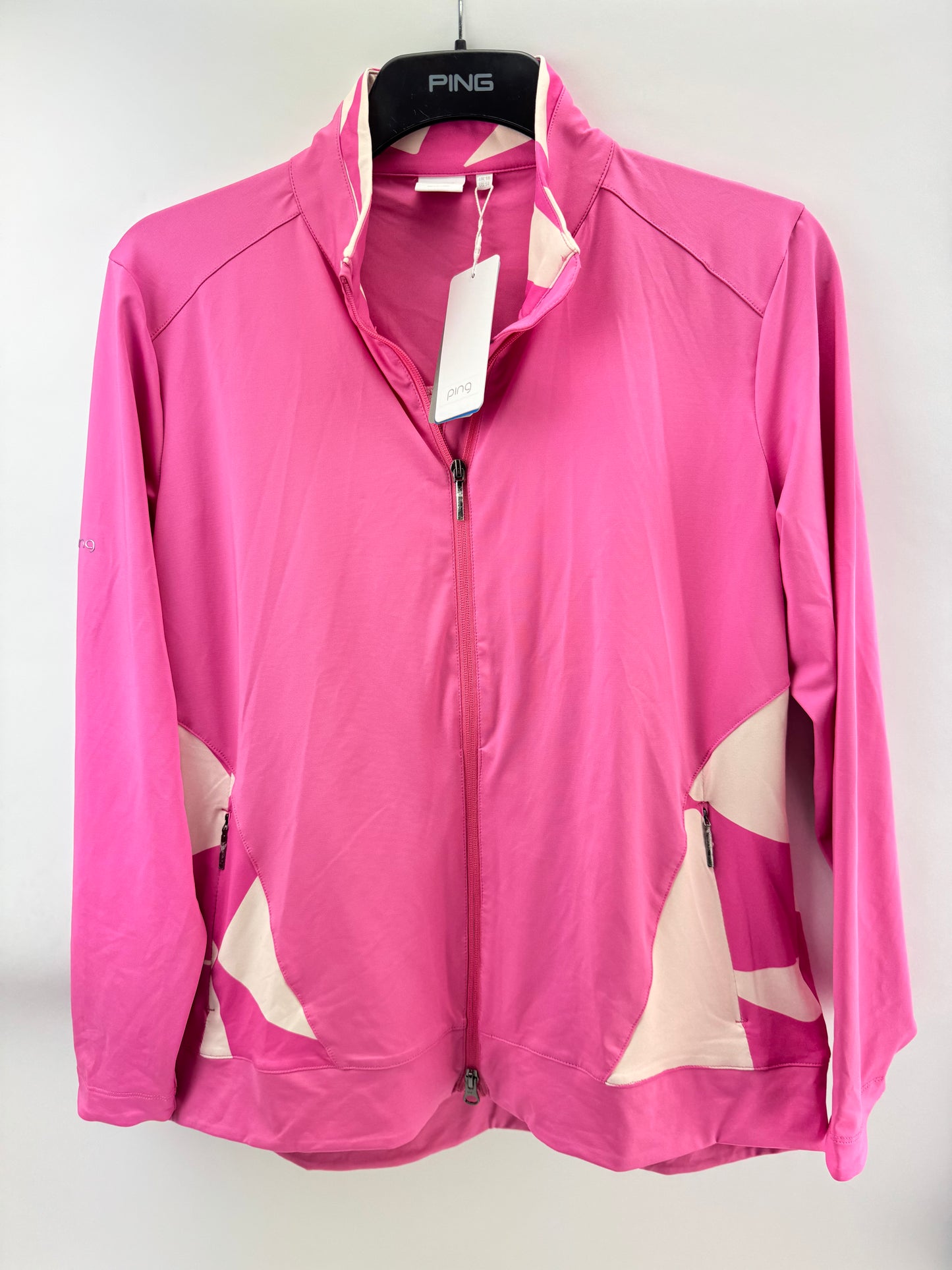 Ping Golf Womens Jacket Oria Full Zip UK 18 /Long Sleeve /Pink /New /22376