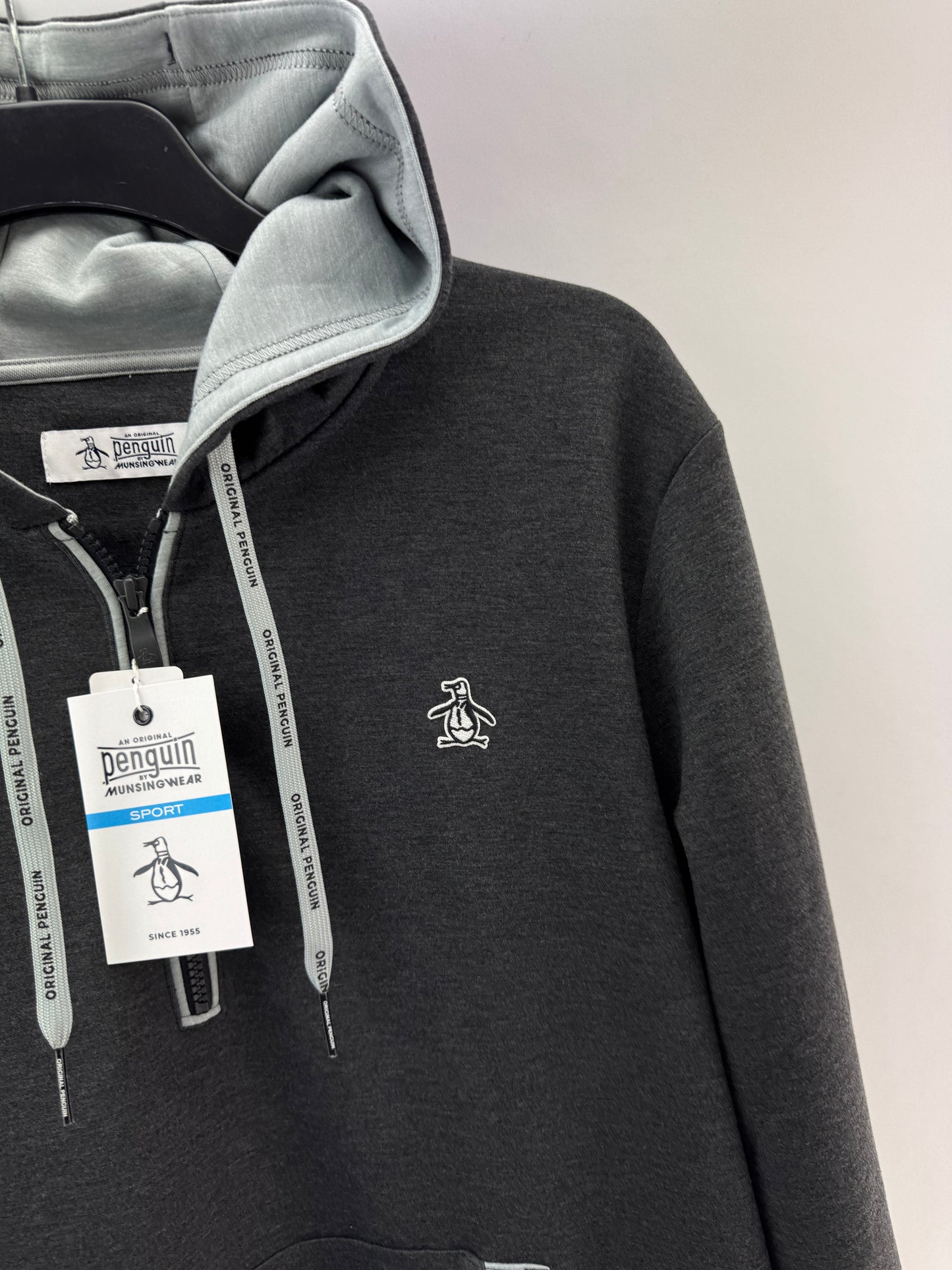 Original Penguin Golf Colour Block Hoodie UK Large /Grey /New /24156