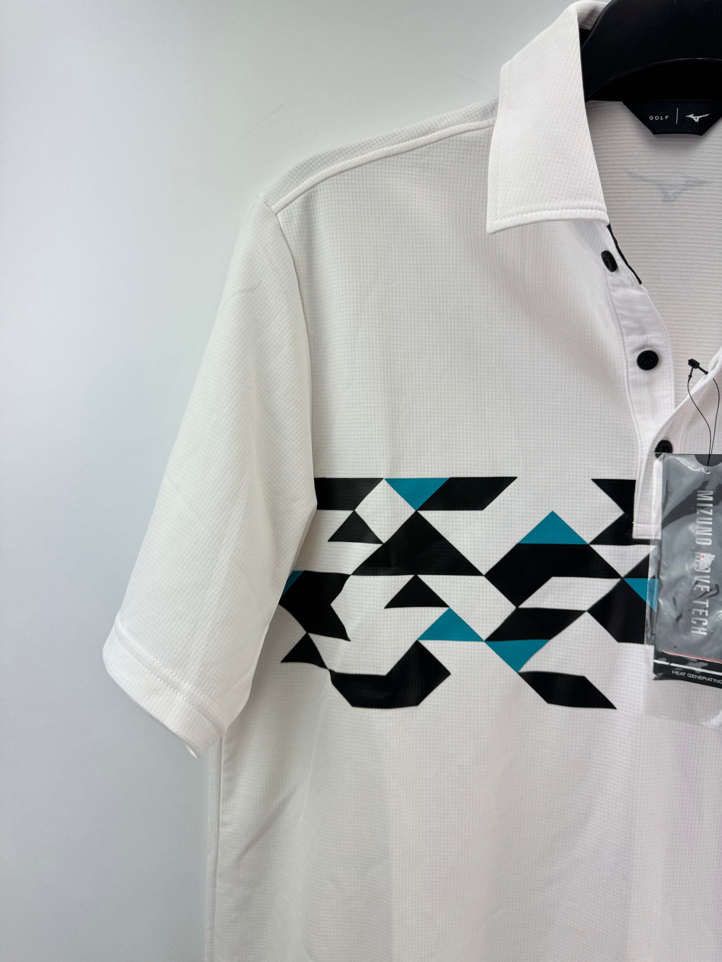 Mizuno Golf Mens Polo Shirt Checker /White /UK Large /New /24231