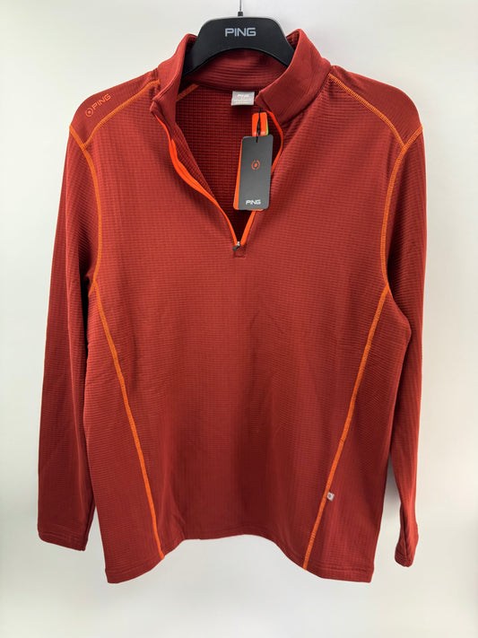 Ping Golf Edwin 1/2 Zip Pullover /Brick Red /Long Sleeve /Mens UK M /New /25209